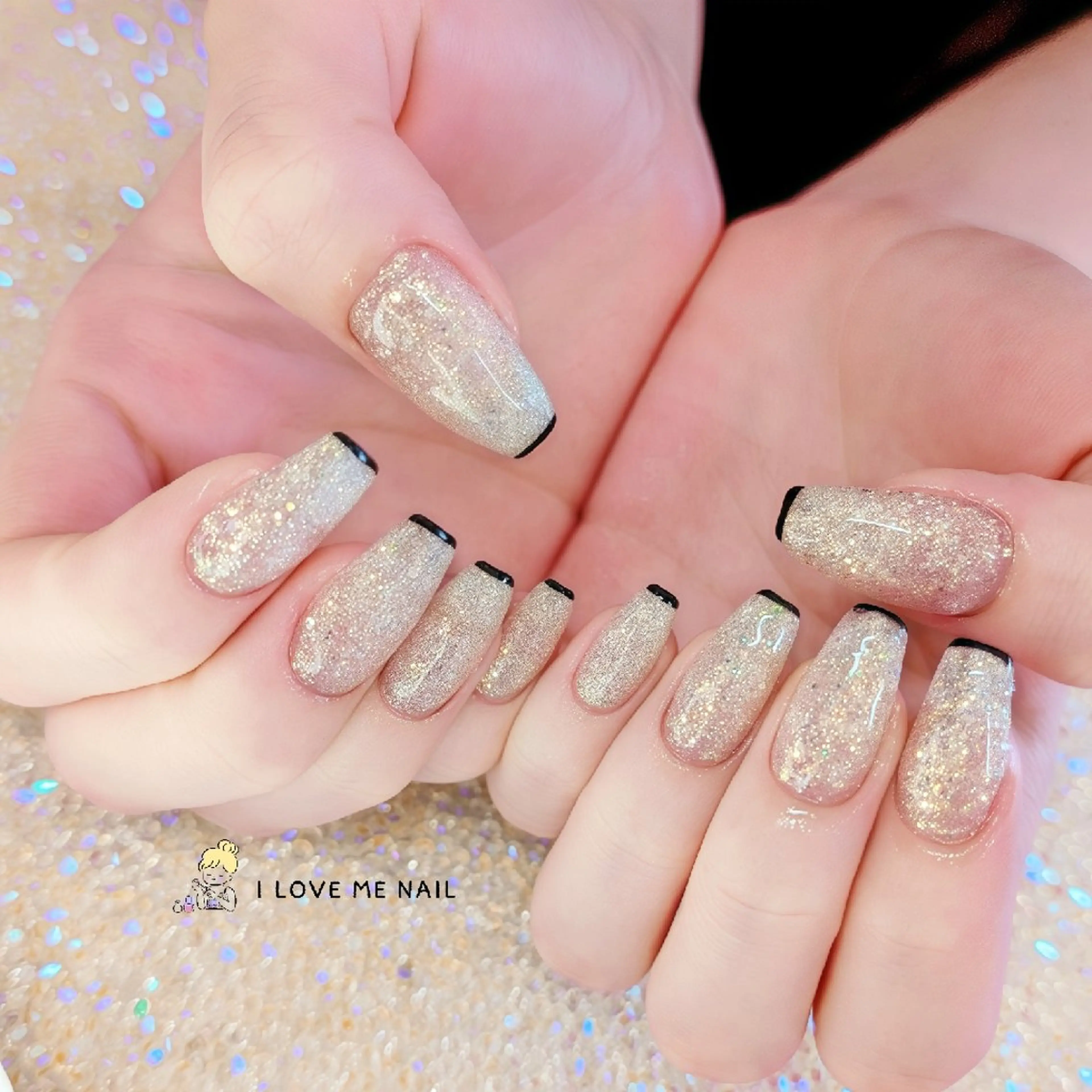 ネイル 長さ出し ハート 韓国ネイル マグネットネイル ニュアンスネイル ハンドネイル I LOVE ME  NAIL.｡.:*♡のネイルデザイン