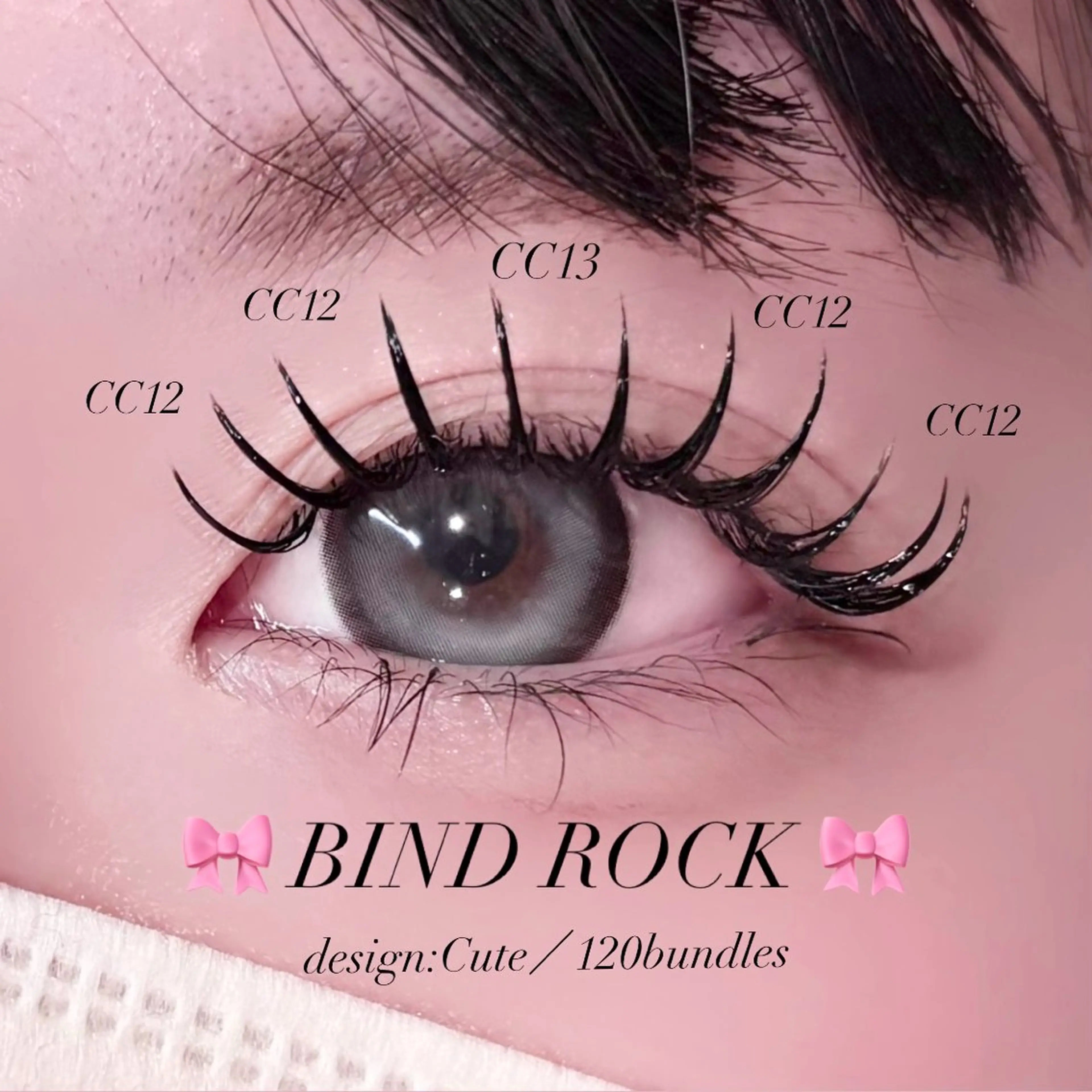 マツエク・マツパ バインドロック 束感まつ毛 マツエク 🎀束感/上下エク/ 𝐑𝐔𝐀🎀♡のマツエク・マツパデザイン