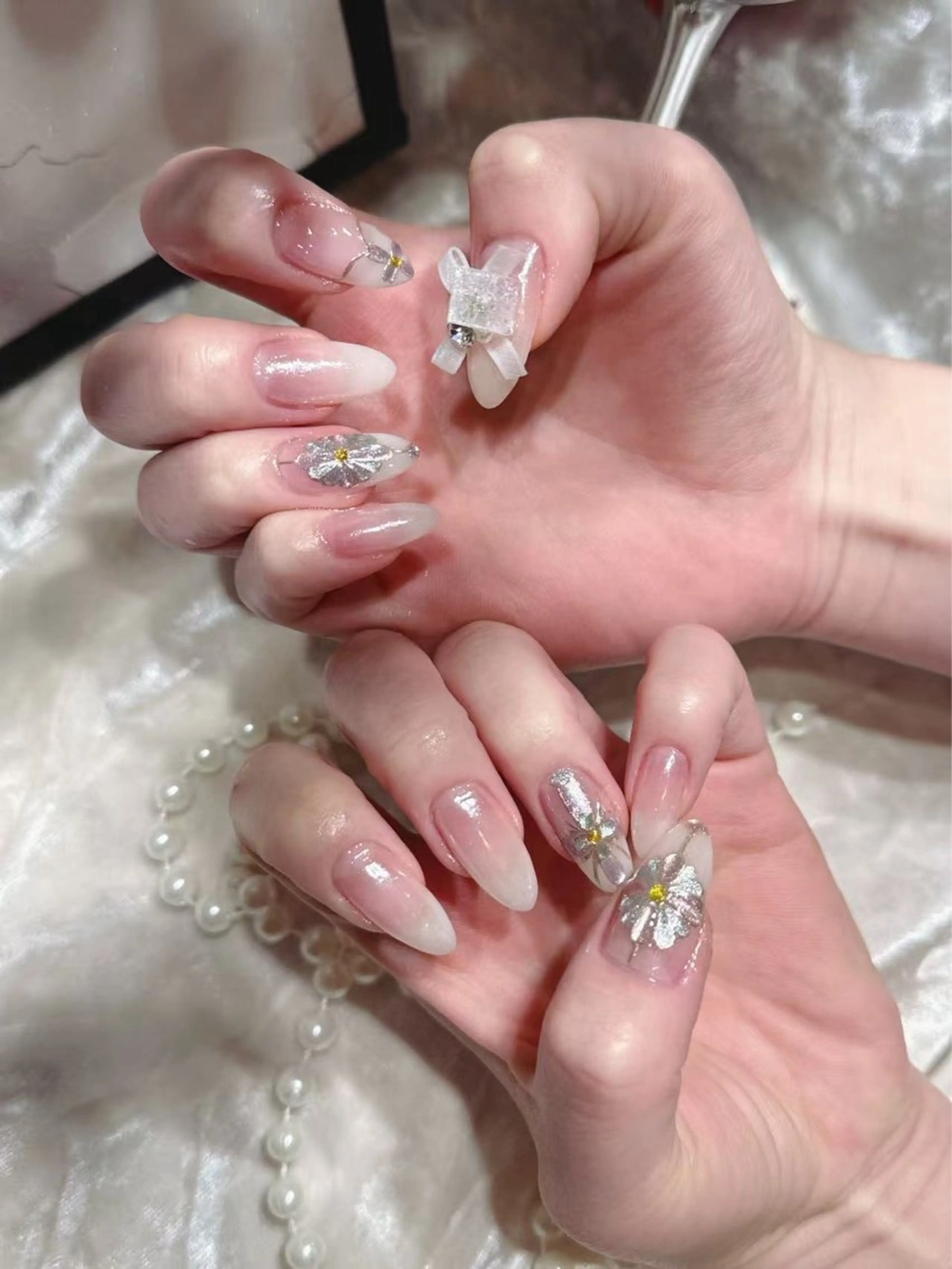 ネイル アートネイル チークネイル ジェルネイル ハート マグネットネイル Babarla　Nail　Salon所属・babarla Nailのネイルデザイン