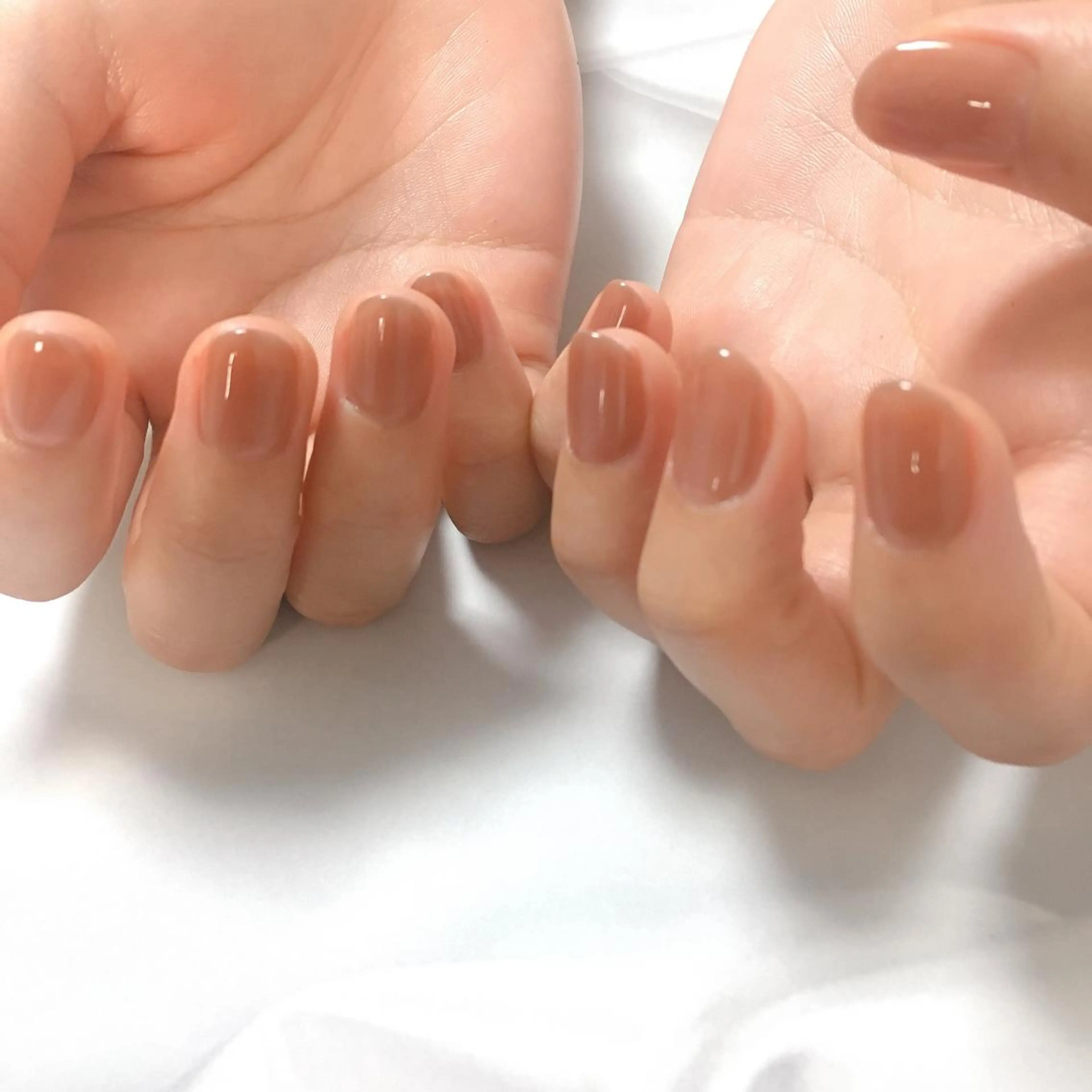 ネイル ブラウン ピンク ハンドネイル nailsalon Asryのネイルデザイン