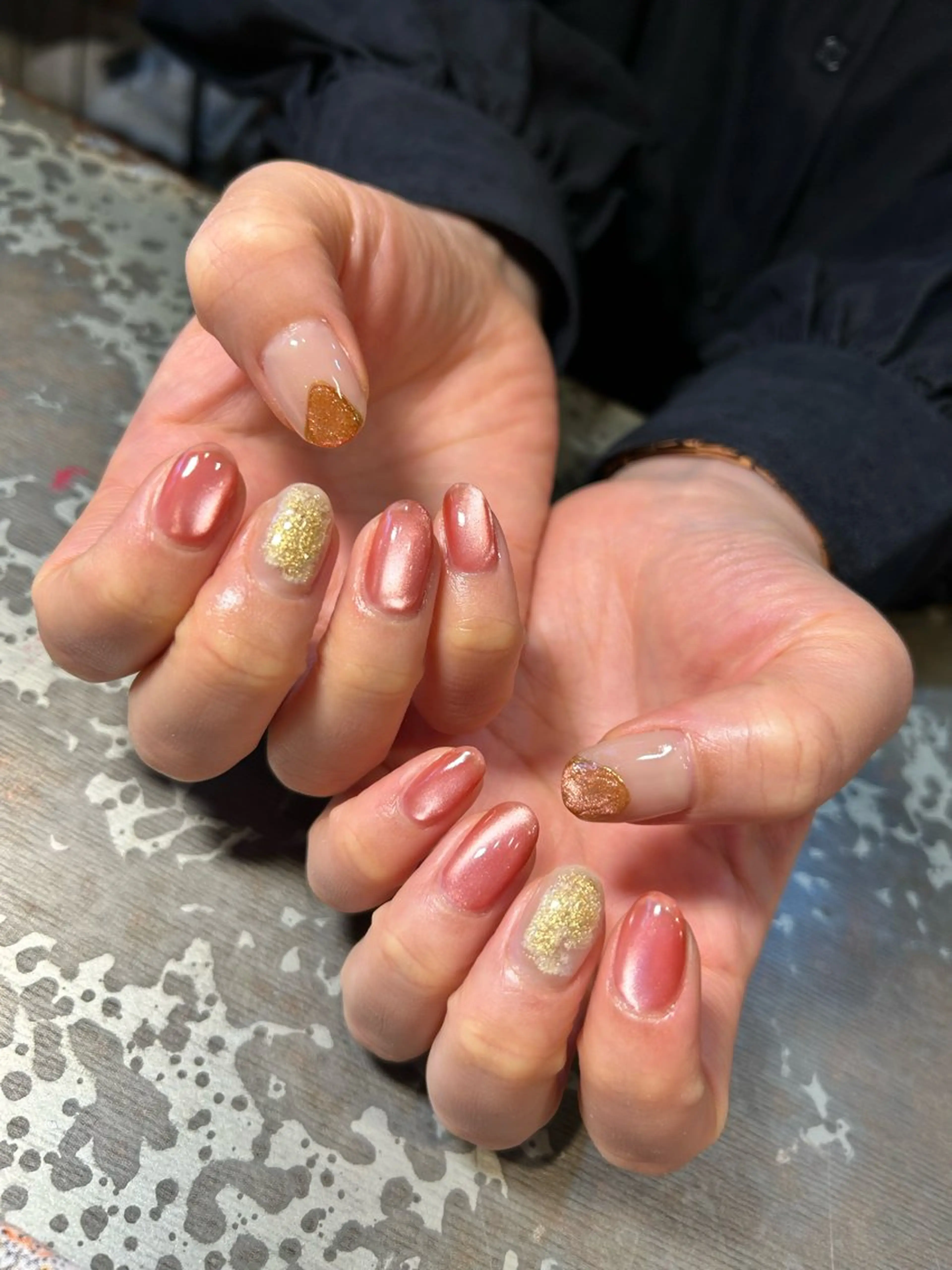 ネイル アートネイル 氷ネイル・うるうるネイル マグネットネイル ニュアンスネイル ハンドネイル Ainchi nail所属・＊ misa ＊のネイルデザイン