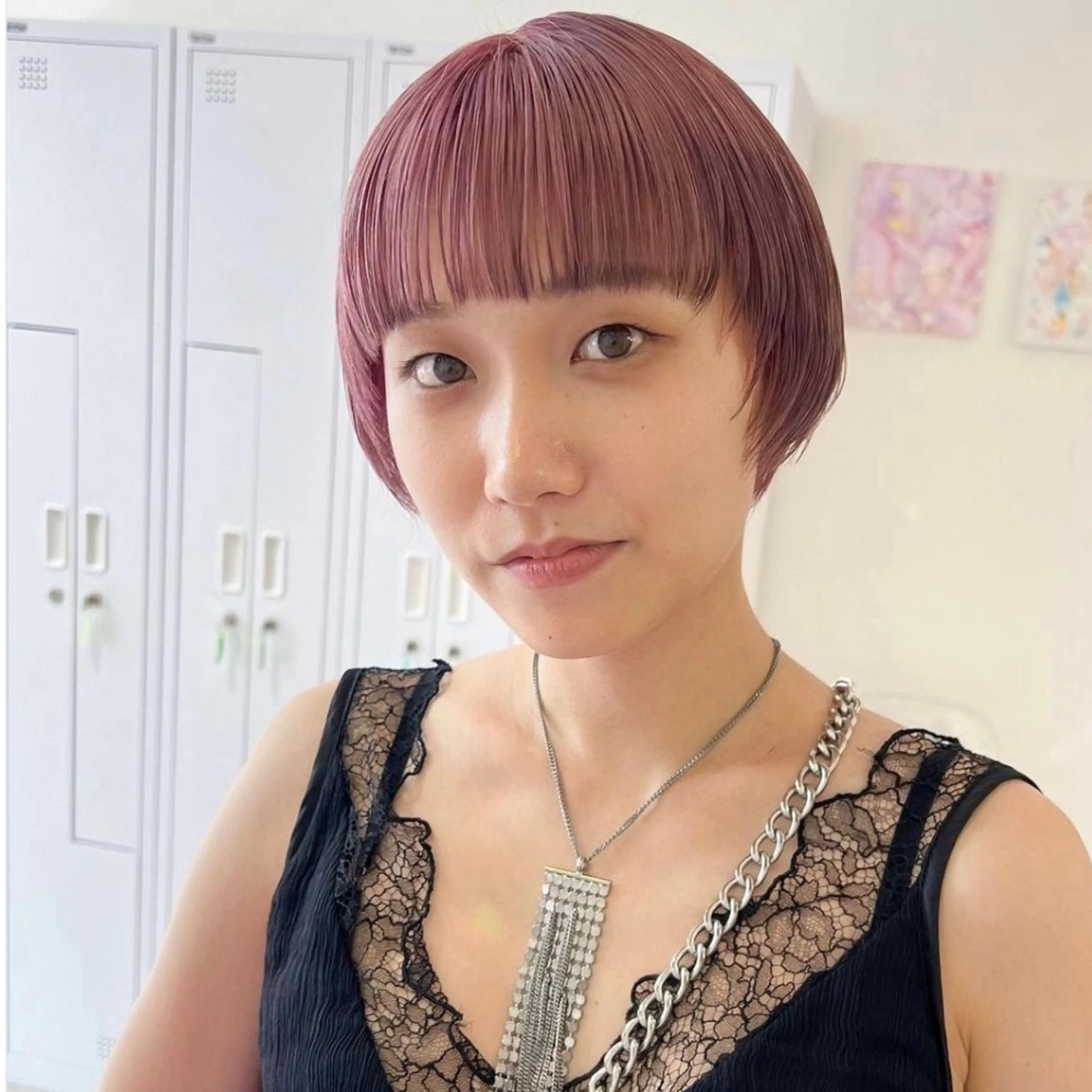 ショート カラー ヘアカラー トリートメント 🎀ダブルカラー/ ピンク×ガーリー🎀のヘアスタイル