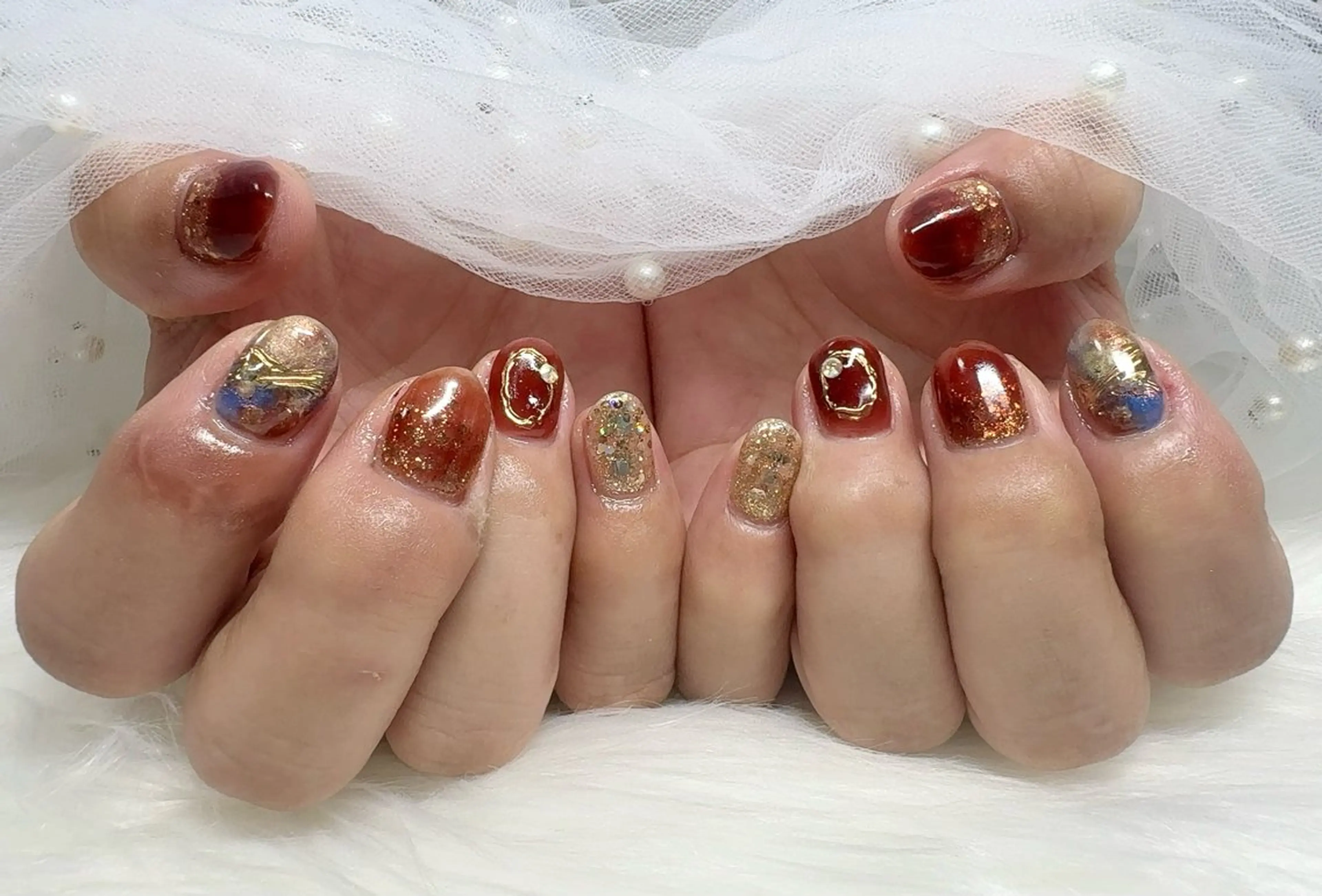 ネイル ハンドネイル ハッピーネイル所属・ハッピーネイル 蘭のネイルデザイン