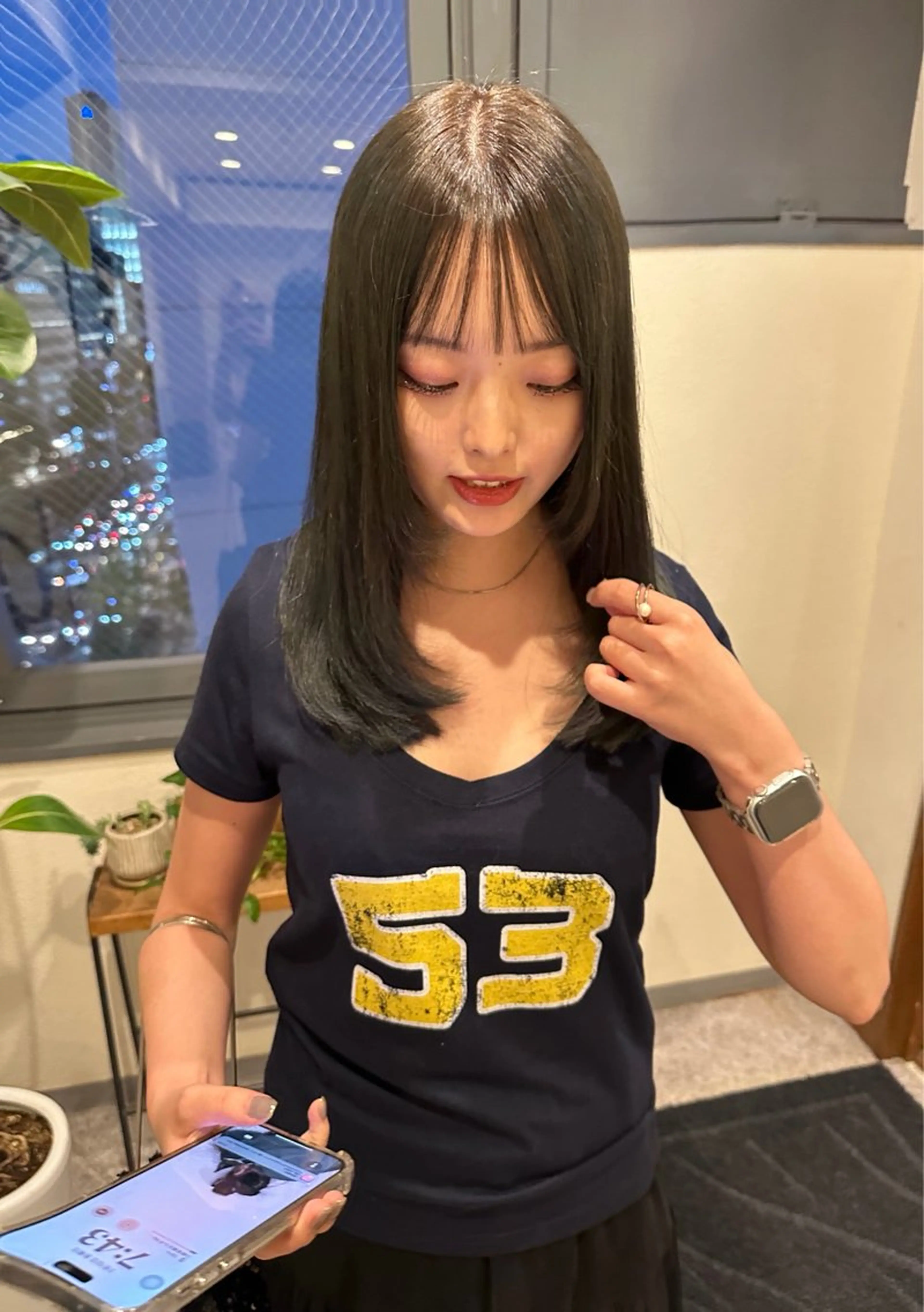 ミディアム カラー no aのヘアスタイル