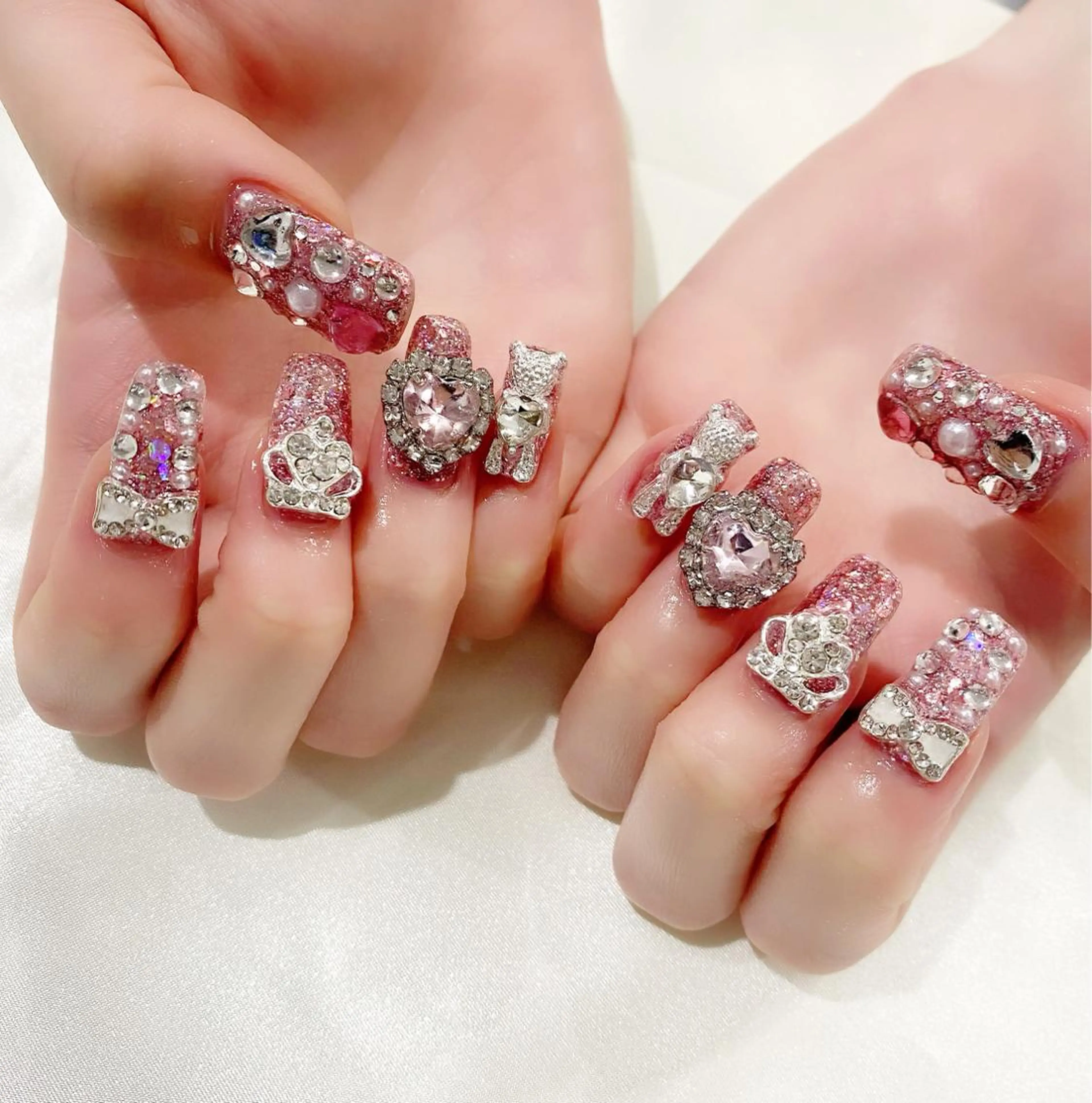 ネイル ロングネイル ピンク 春ネイル Salon Ｋのネイルデザイン