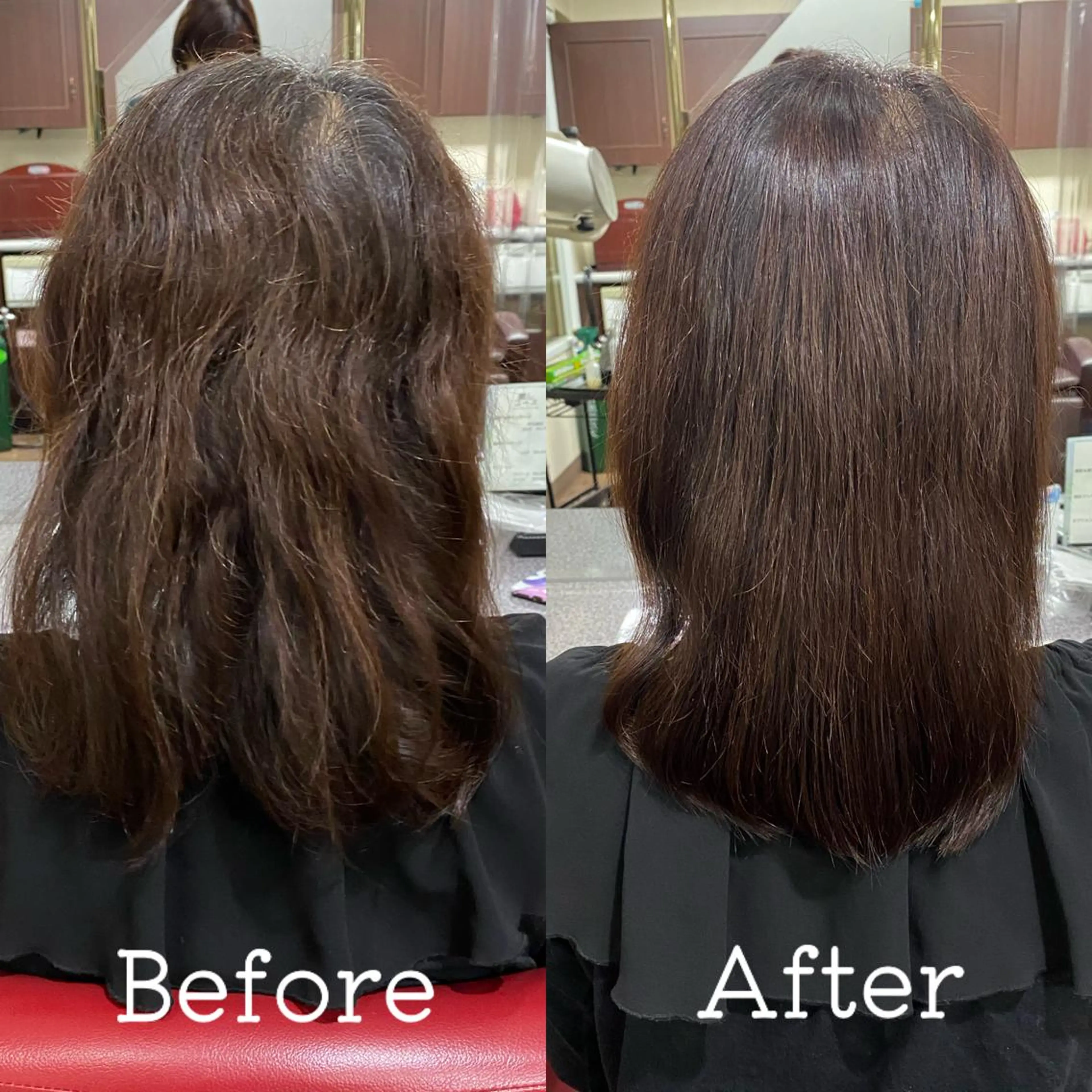 【くせ毛軽減＆ボリュームダウン】　髪質に合わせたナチュラルストレート(縮毛矯正ではありません)の写真