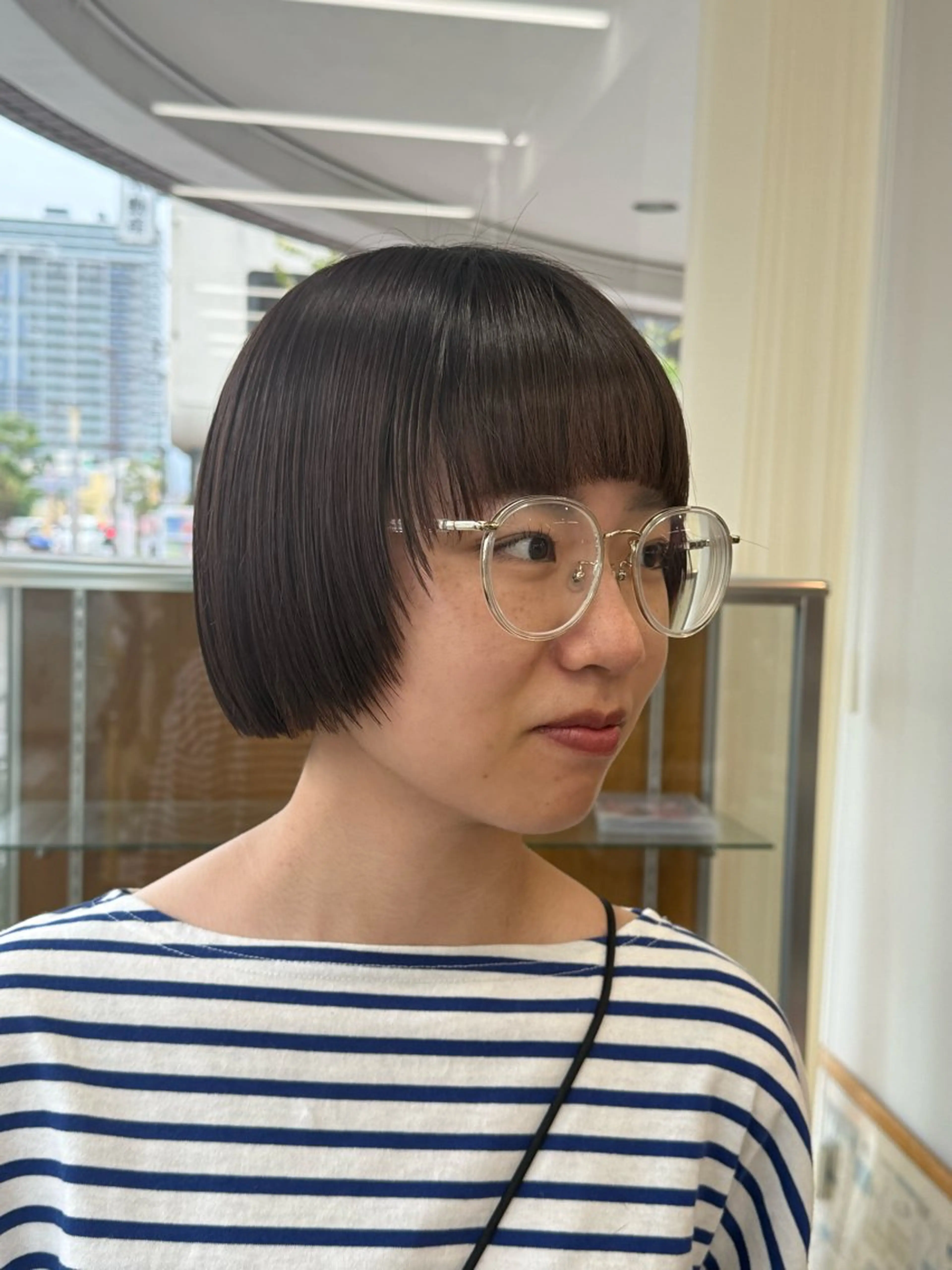 ショート ボブ 顔まわりレイヤー レイヤーカット カット まなみ/ PORT SALONのヘアスタイル