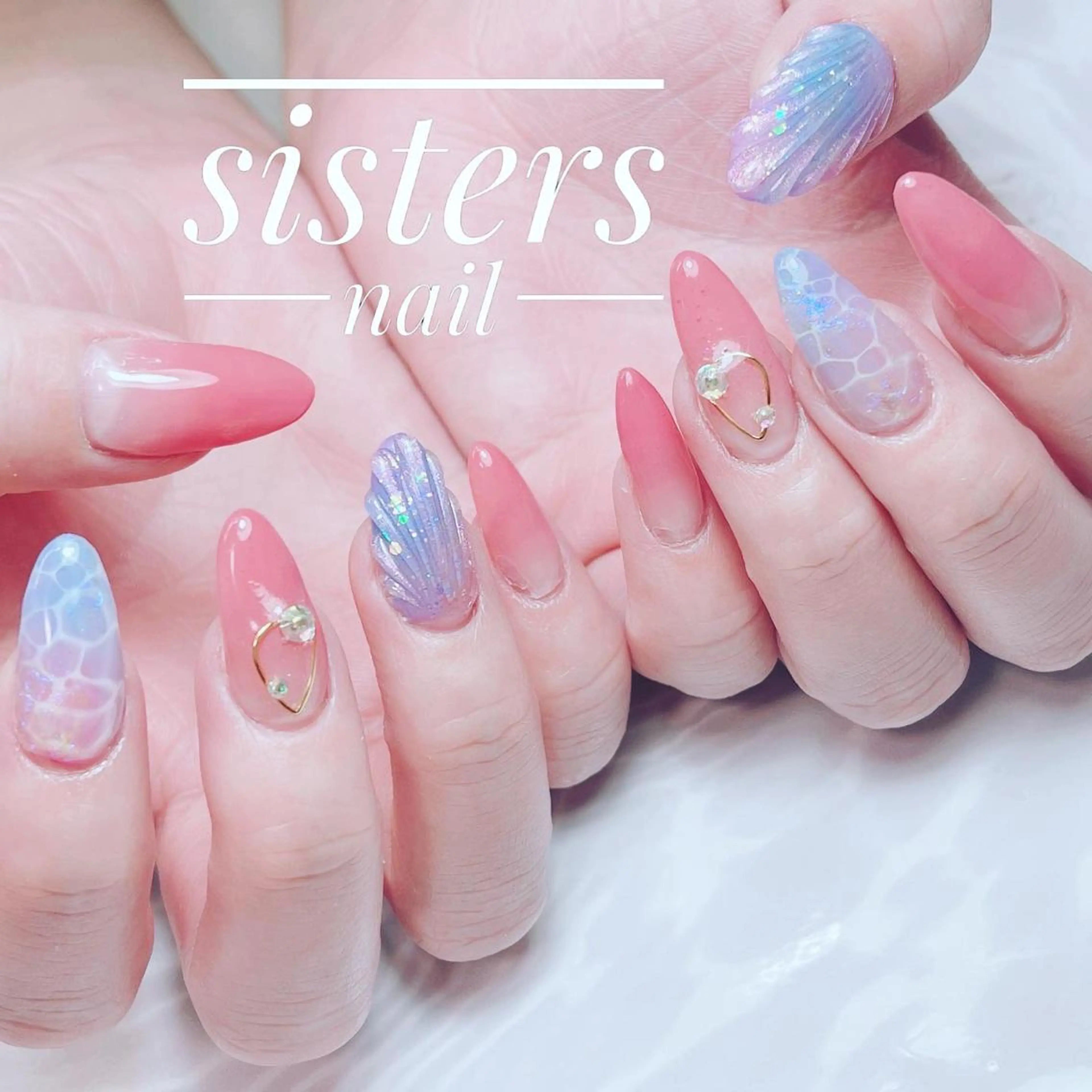 ネイル アートネイル 長さ出し キラキラネイル ニュアンスネイル オフィスネイル ハンドネイル ハンドケア sisters nail.fのネイルデザイン