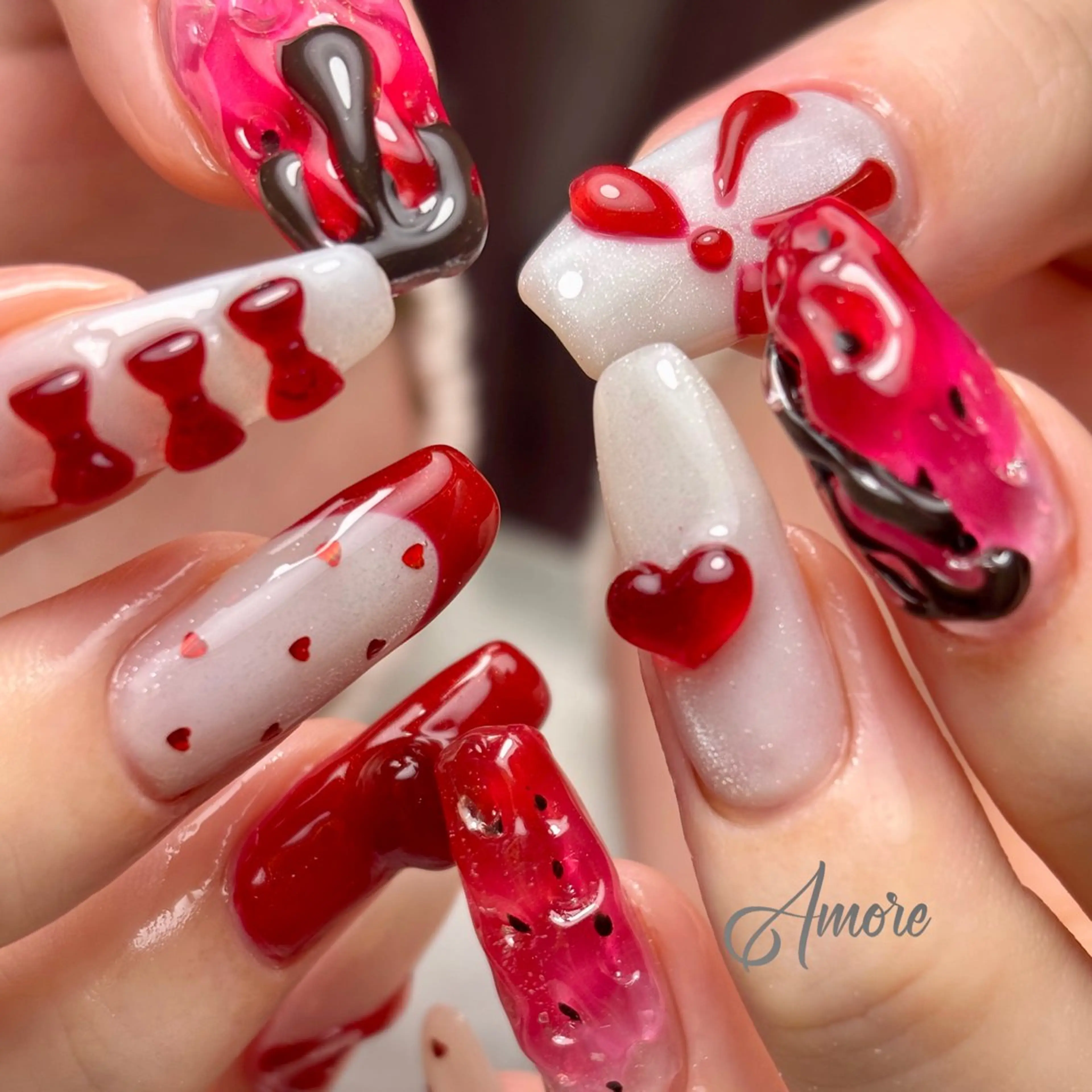 ネイル 桜ネイル ジェルネイル キラキラネイル 韓国ネイル マグネットネイル You kyehwaのネイルデザイン