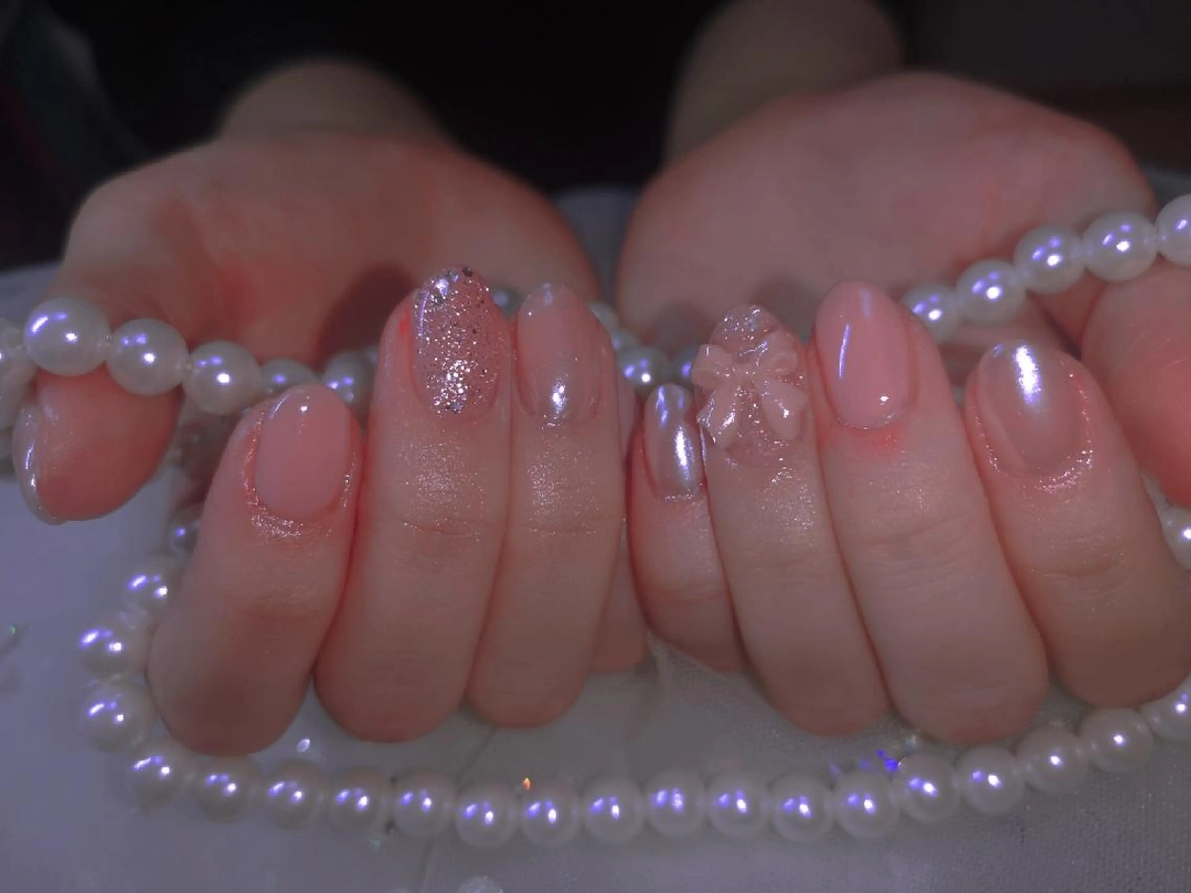 ネイル ショート ネイリストゆか💅 長さだし、深爪矯正のネイルデザイン