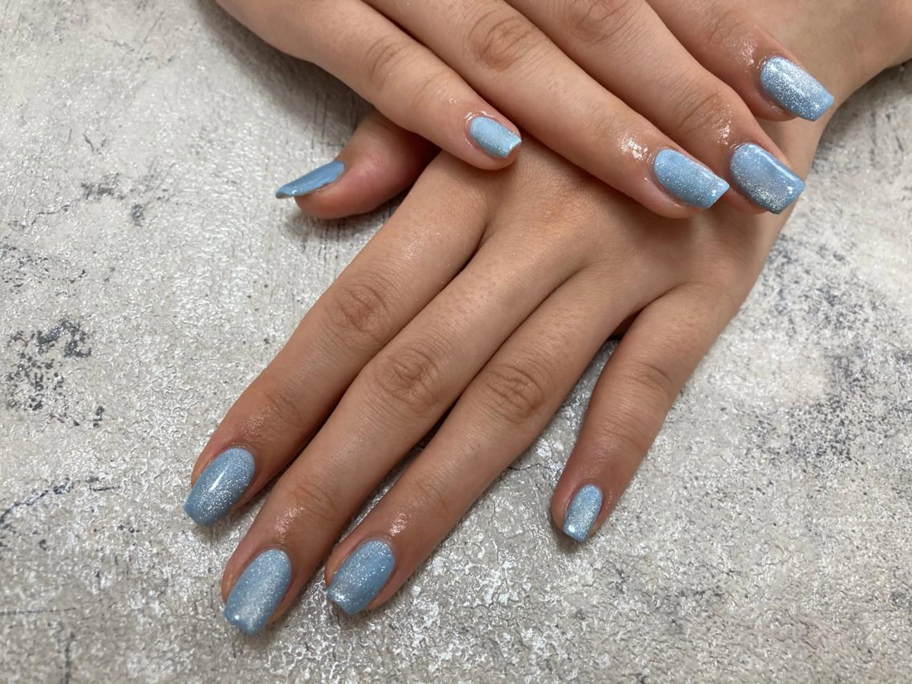 ネイル ブルー マグネットネイル Mogu nail 二子玉川のネイルデザイン