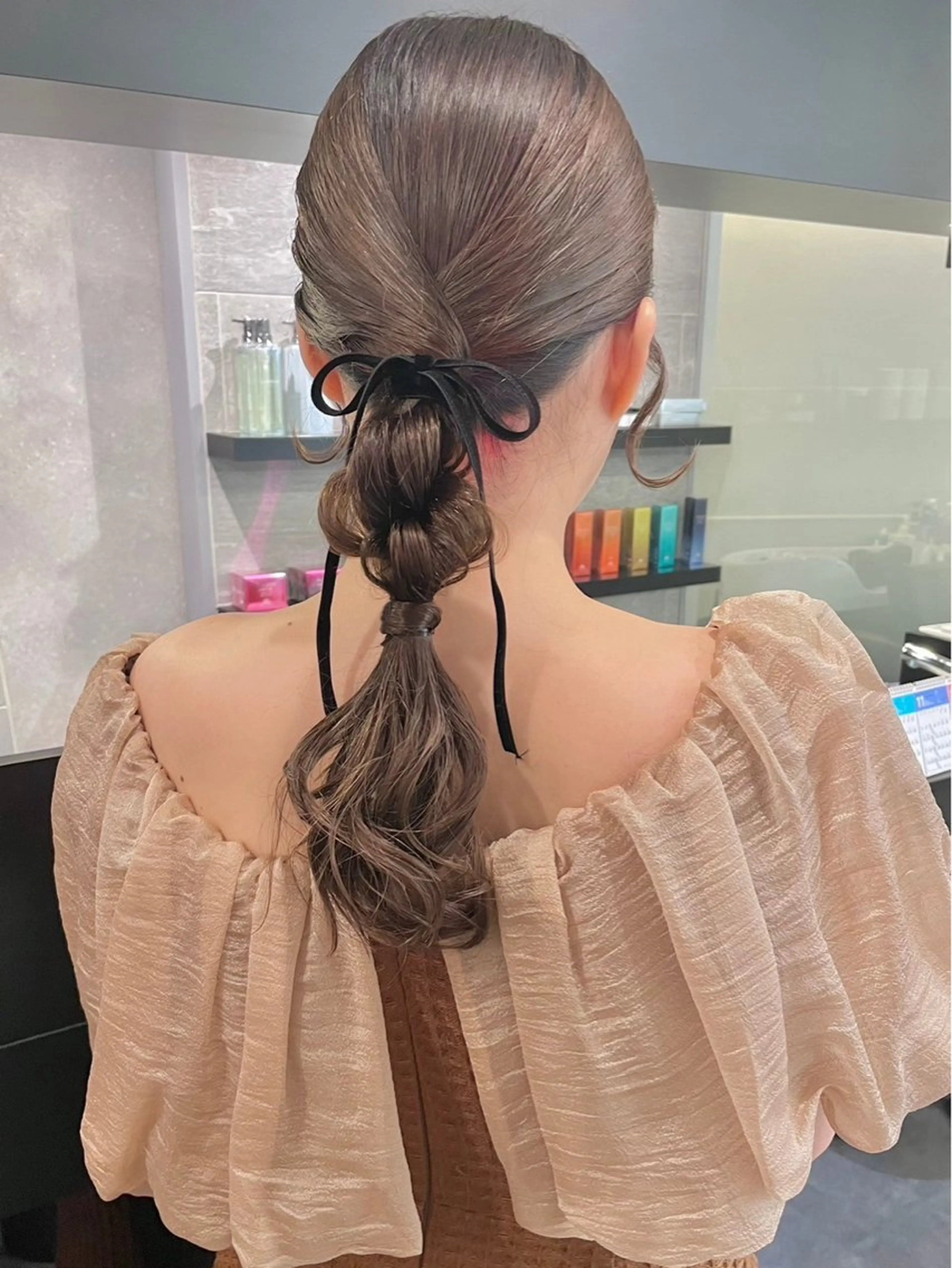 セミロング ヘアアレンジ ヘアセット ダブルカラー🫐 /まゆ🎀のヘアスタイル