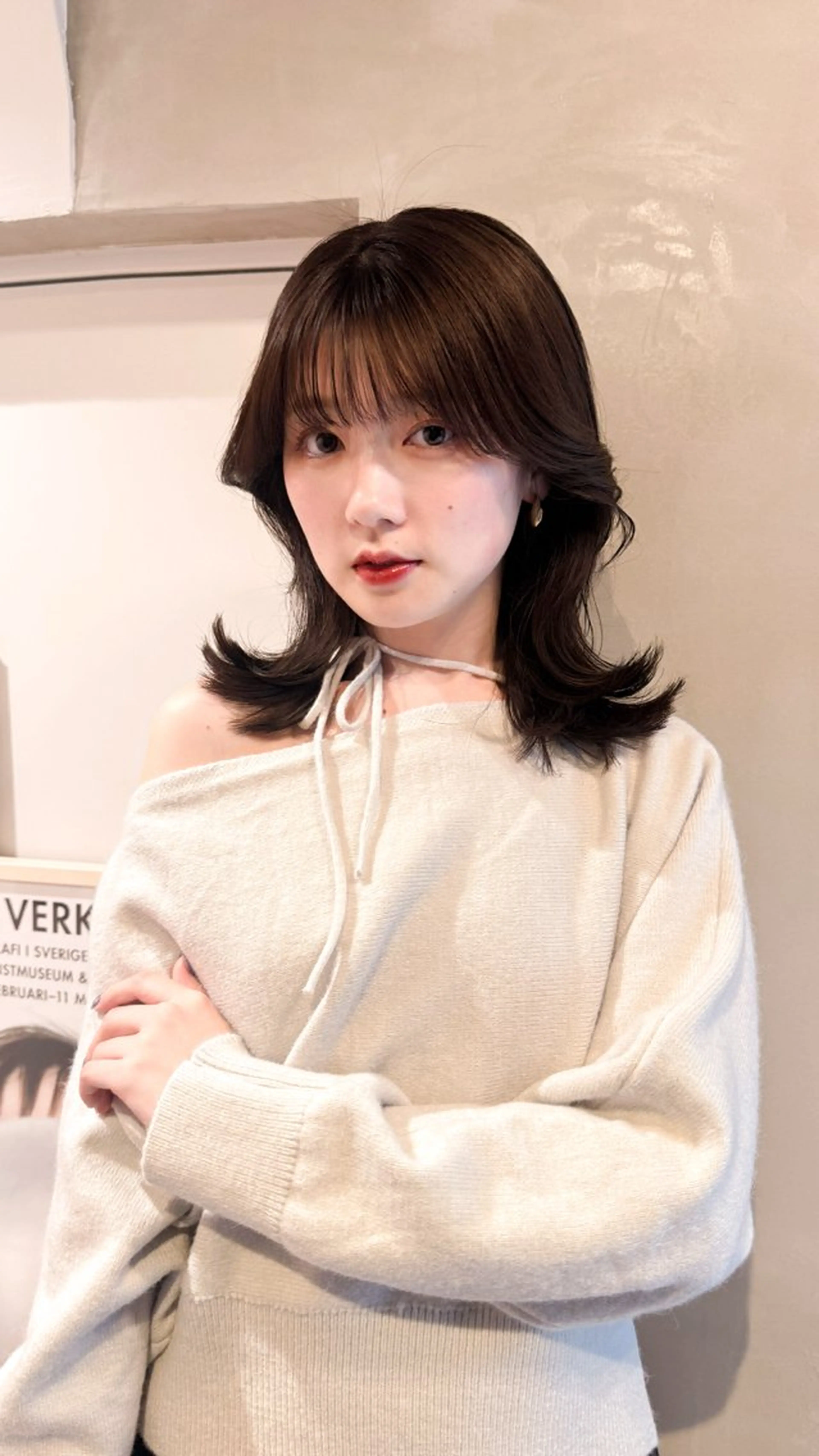 ミディアム カラー 顔まわりレイヤー レイヤーカット 🍈yurina 福岡/パーマ🍈のヘアスタイル