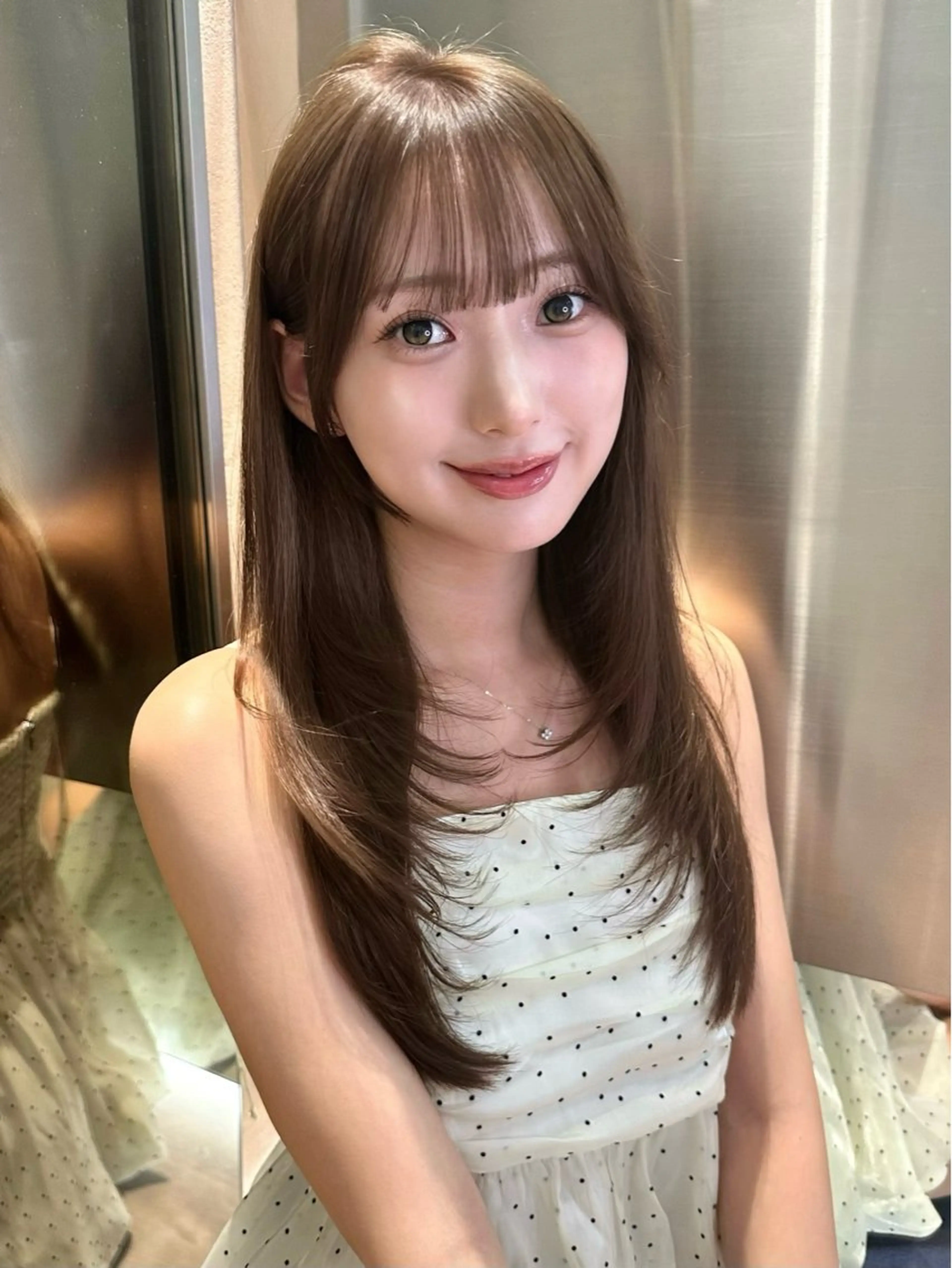 セミロング カラー ヘアアレンジ カット ヘアカラー トリートメント ブリーチなしW🎀 髪質改善/はのんのヘアスタイル