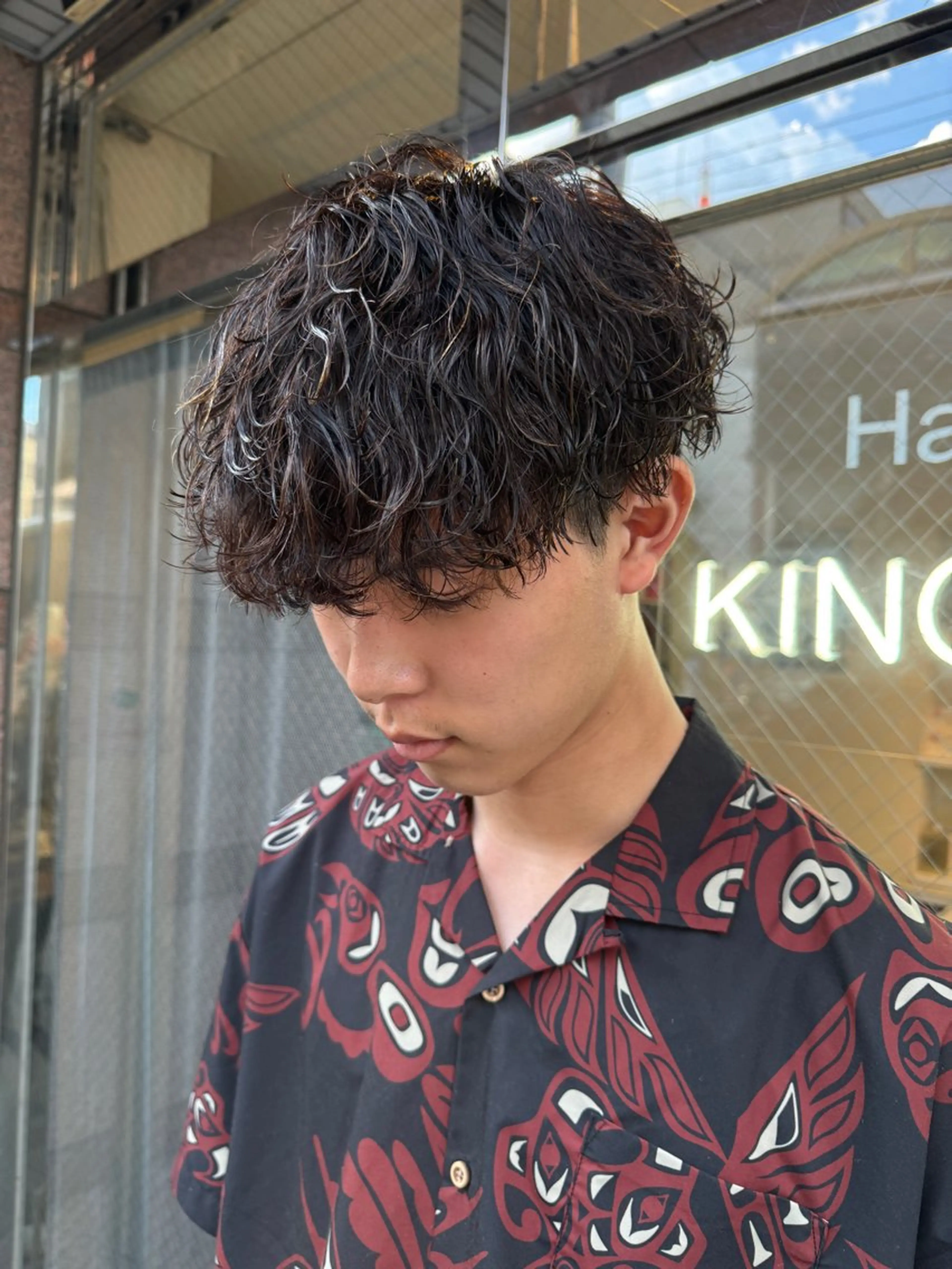 パーマ メンズ カット パーマ 京都駅/メンズサロン 山田司のヘアスタイル