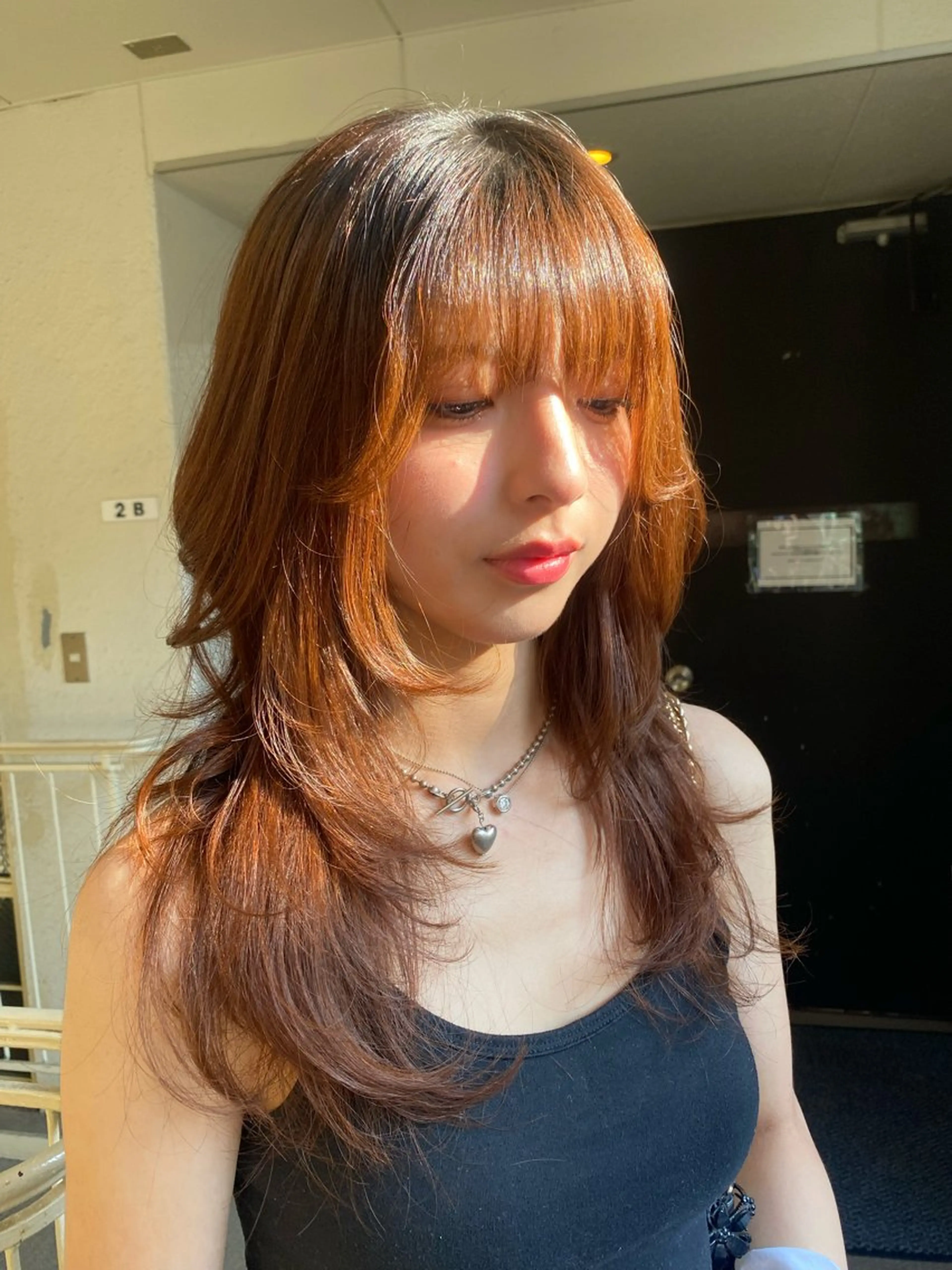 ロング カラー ヘアアレンジ 韓国風ヘア レイヤーカット カット トリートメント 🌟🍒ハイトーン 韓国ヘア/ユウミのヘアスタイル