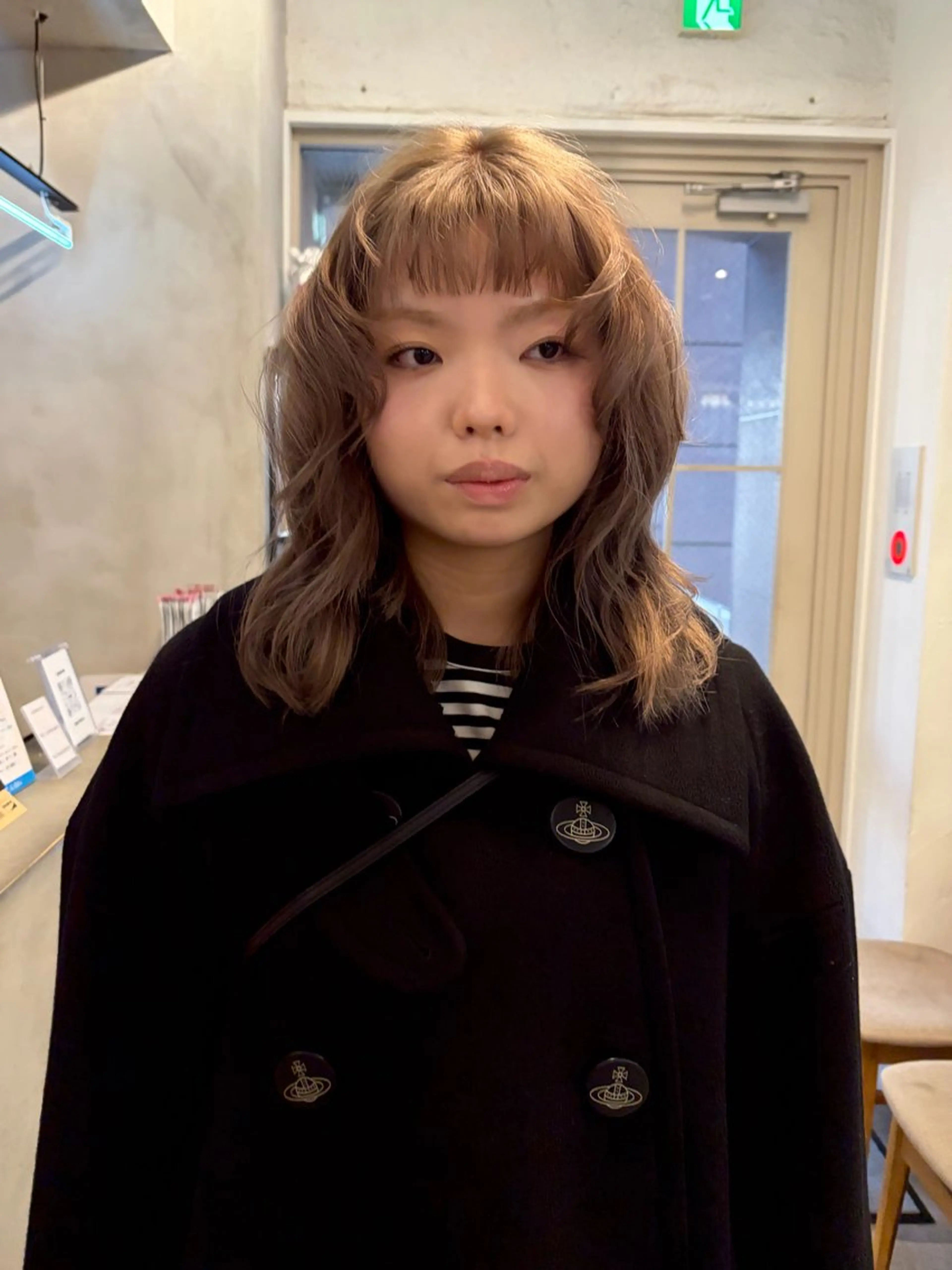 ミディアム カラー ミルクティー× グレージュMOMOのヘアスタイル