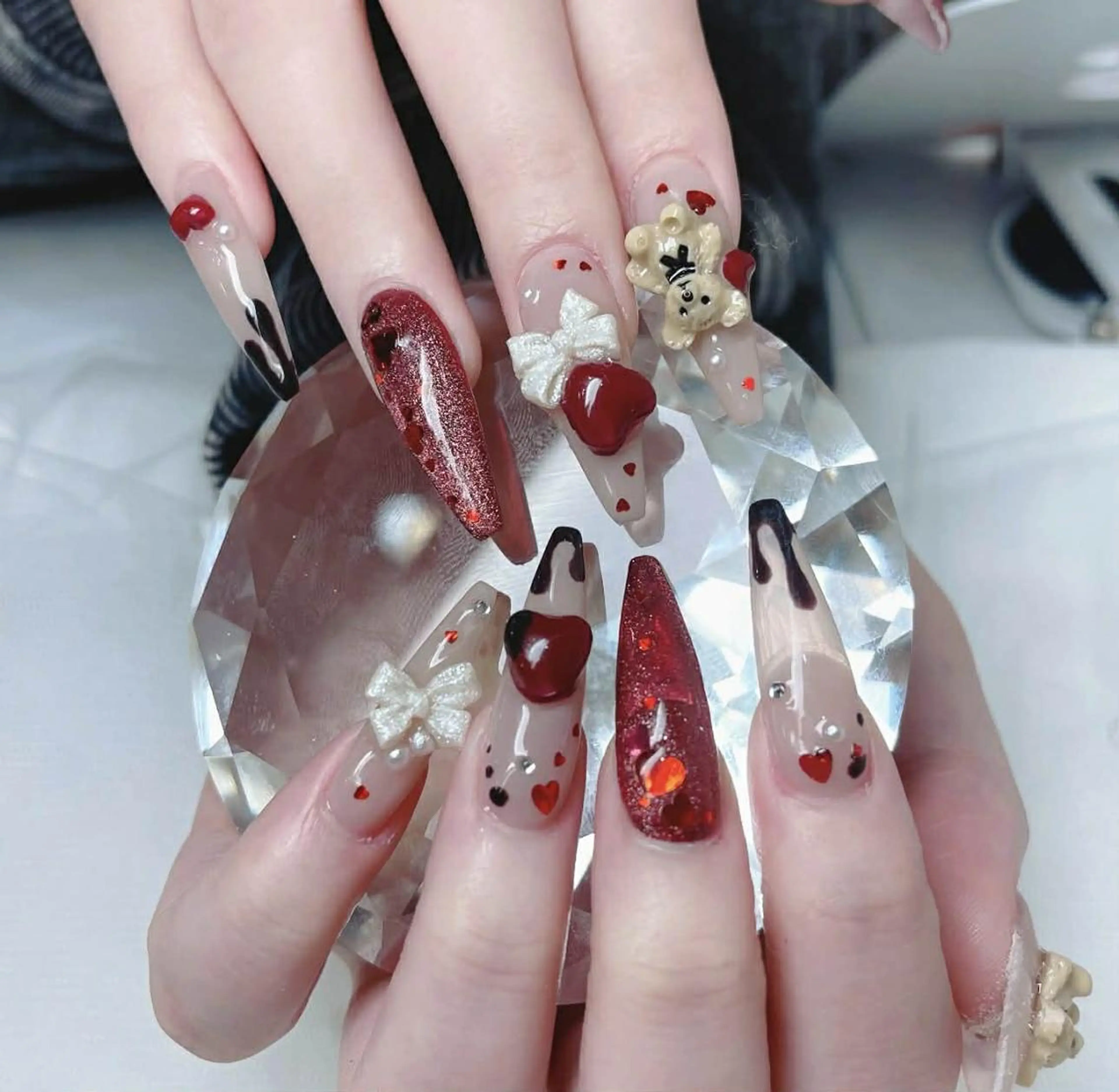 ロング カラー ベージュカラー グラデーションカラー ピンクカラー 韓国風ヘア Bling Salonのネイルデザイン