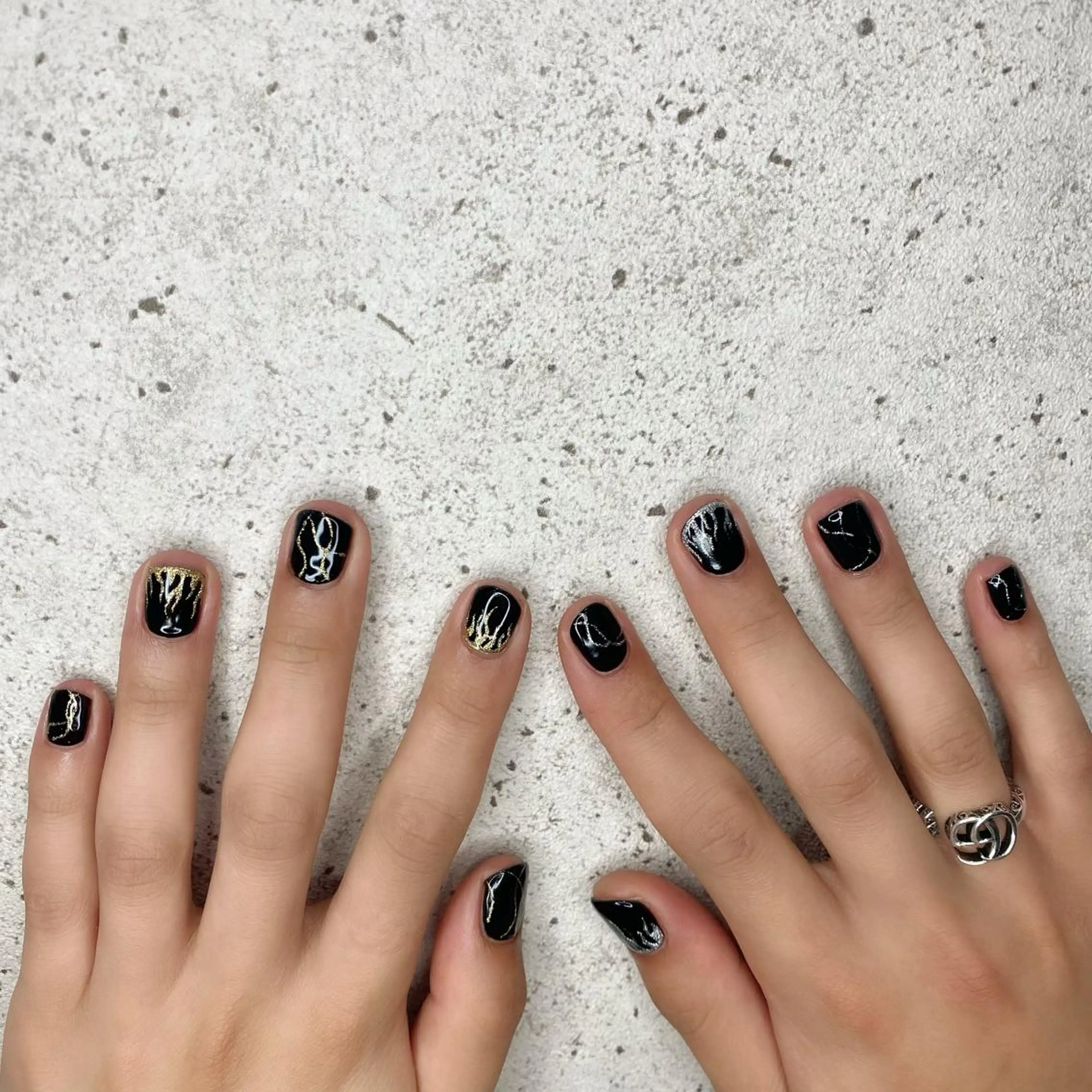 ショート カラー パーマ ヘアアレンジ メンズ キッズ ネイル マツエク・マツパ 黒髪 アートネイル メンズネイル ハンドネイル Salon Ｋのネイルデザイン