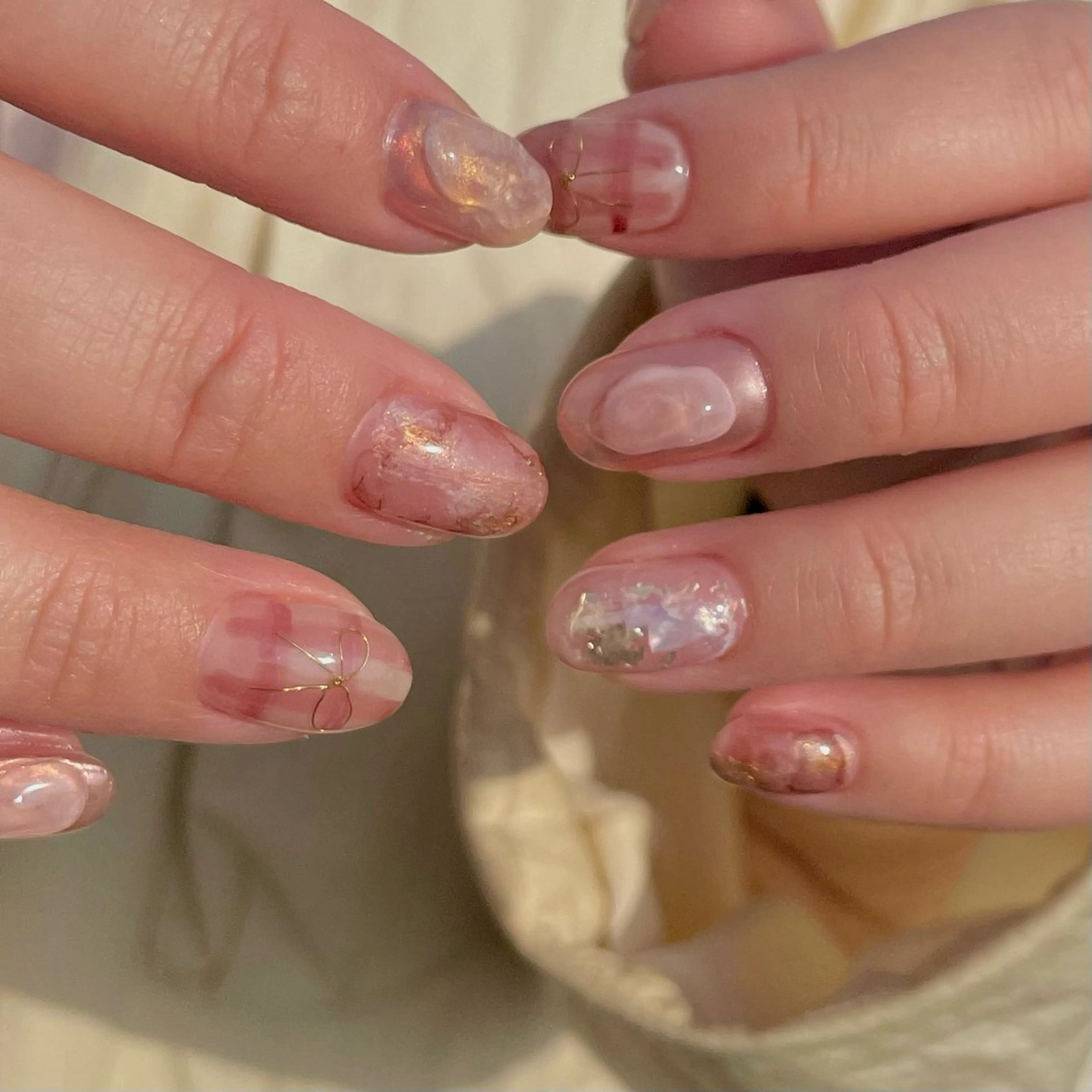 ネイル アートネイル ジェルネイル 持ち込み ニュアンスネイル パラジェル ハンドネイル norme_ akiのネイルデザイン