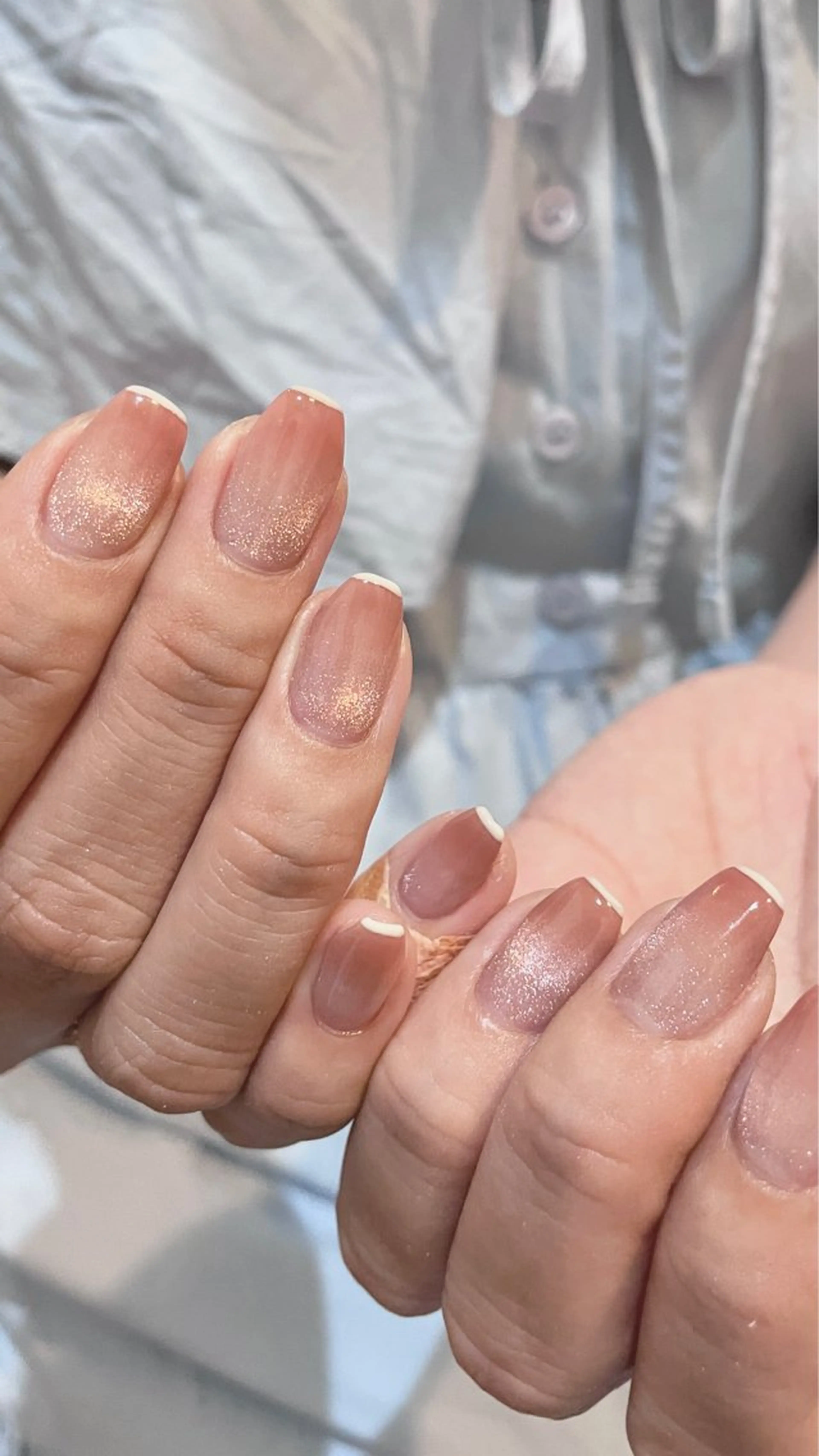 ネイル フレンチネイル グラデーション キラキラネイル マグネットネイル オフィスネイル ハンドネイル acs.n所属・ネイル，耳つぼ 風間すみれのその他イメージ