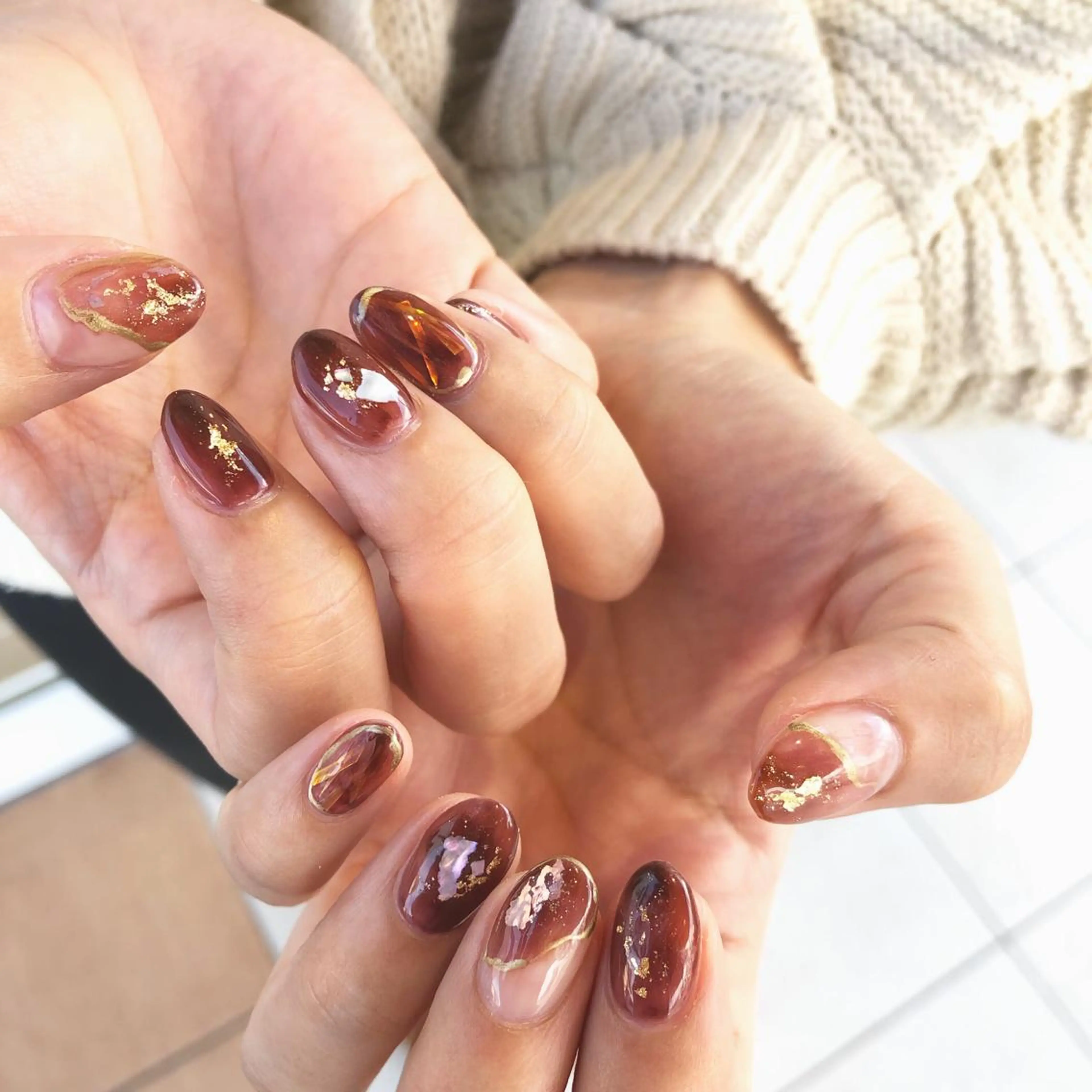 ネイル 赤色 ハンドネイル EARTH nanaのネイルデザイン