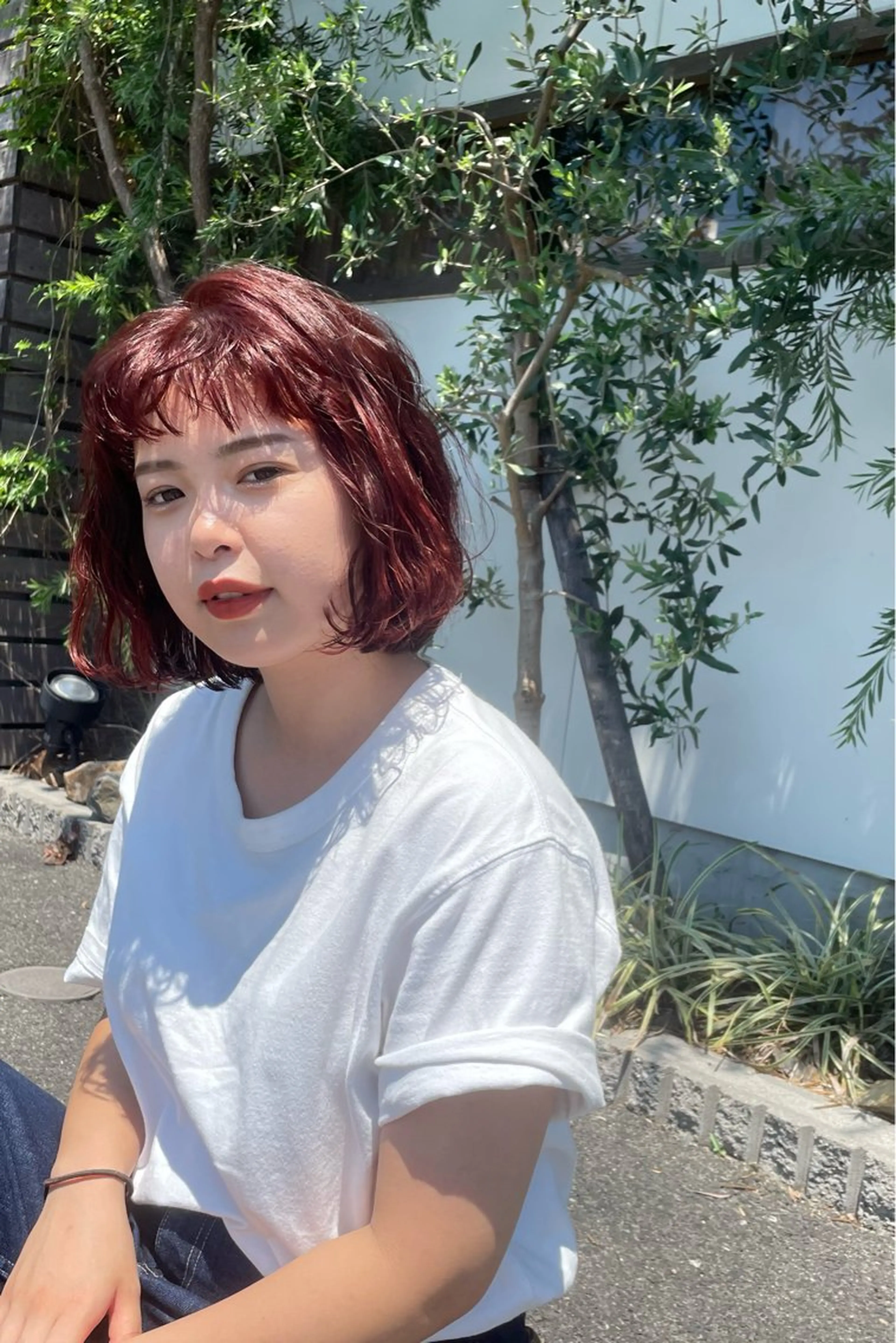 ミディアム カラー 石川 舞のヘアスタイル