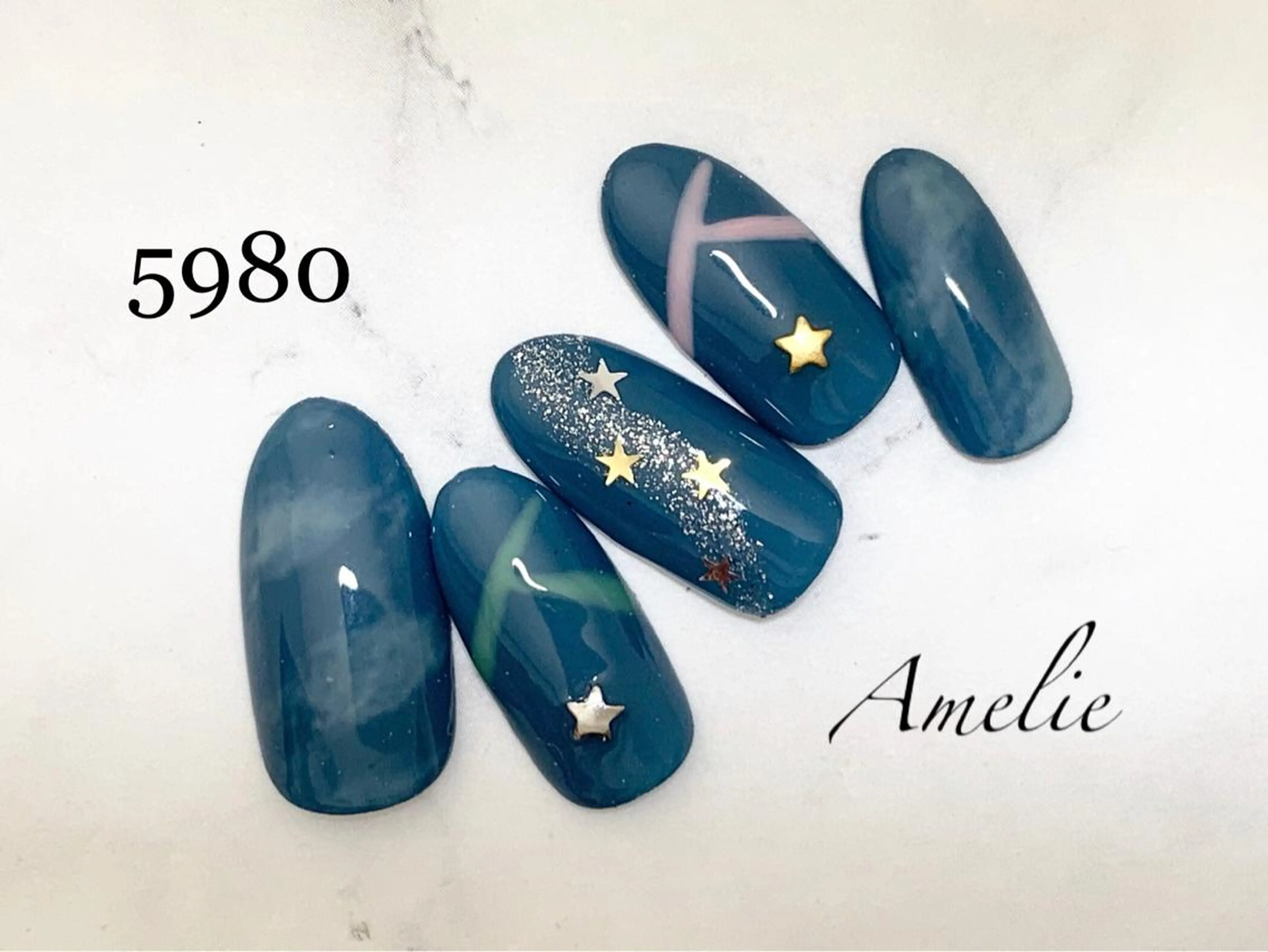 ネイル ハンドネイル いちじゅう あおいのネイルデザイン