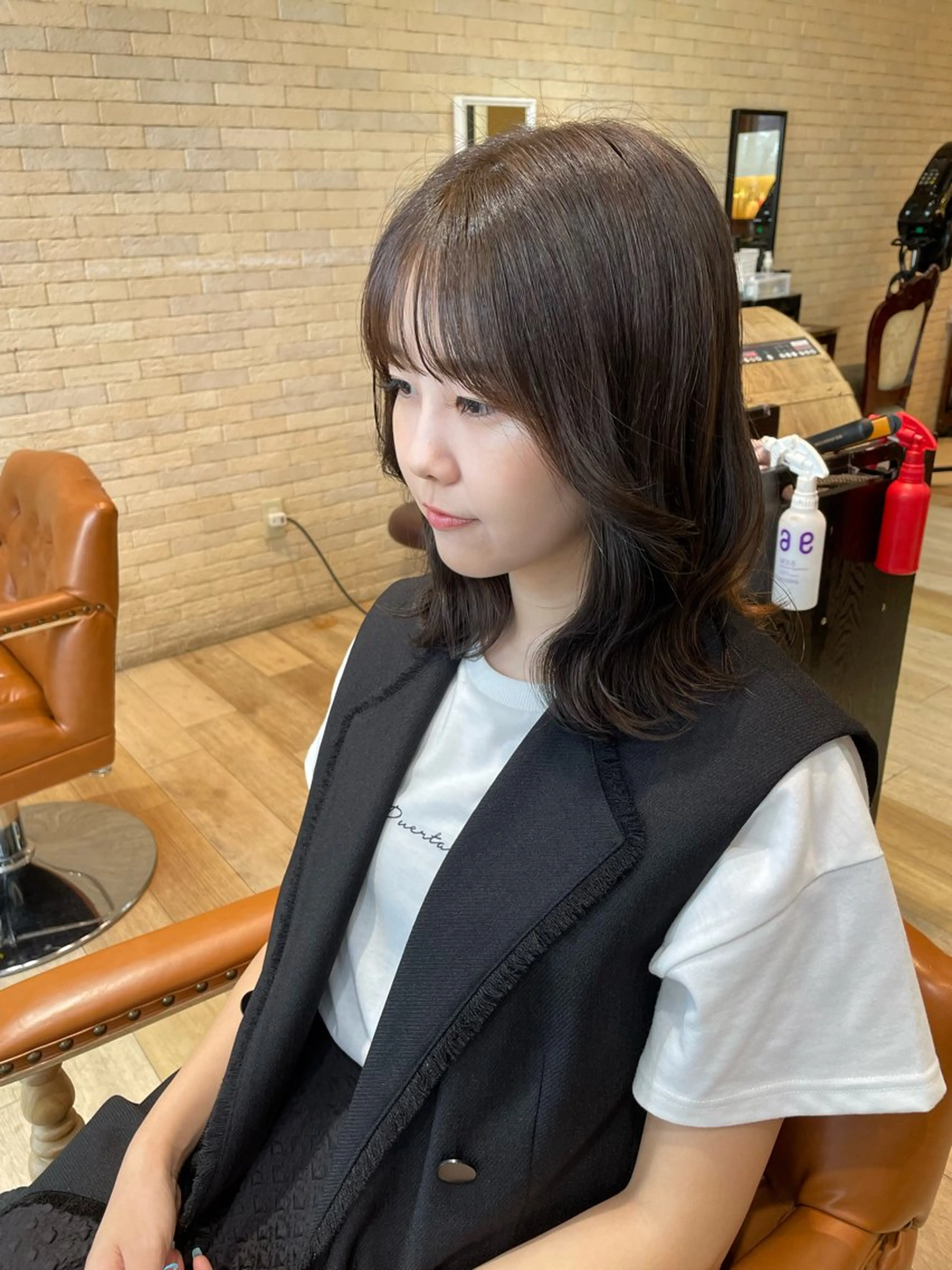 ミディアム 亀川蓮 Agu hairのヘアスタイル