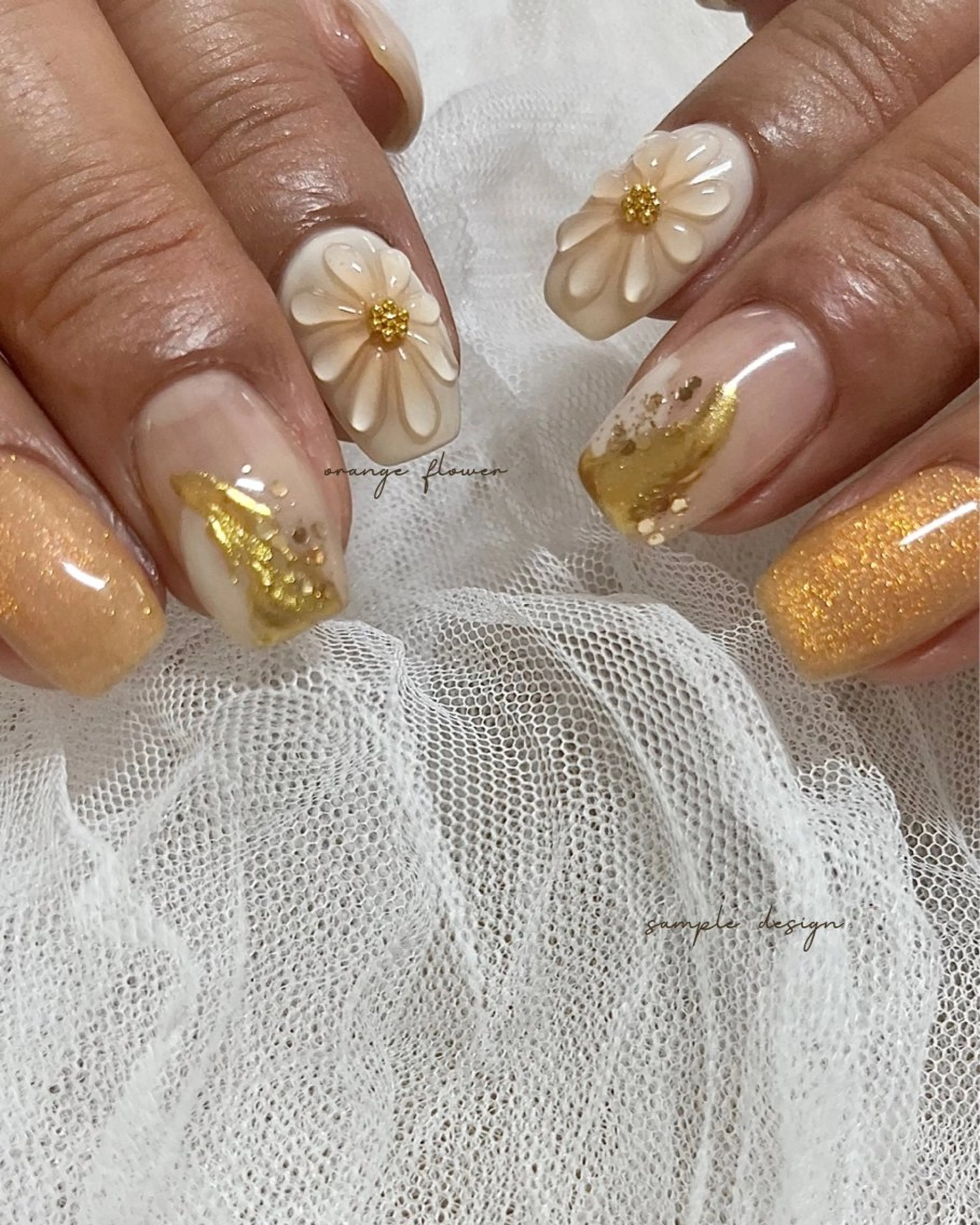 ネイル フラワーネイル ホログラムネイル マグネットネイル ミラーネイル ニュアンスネイル nail salon slothのネイルデザイン