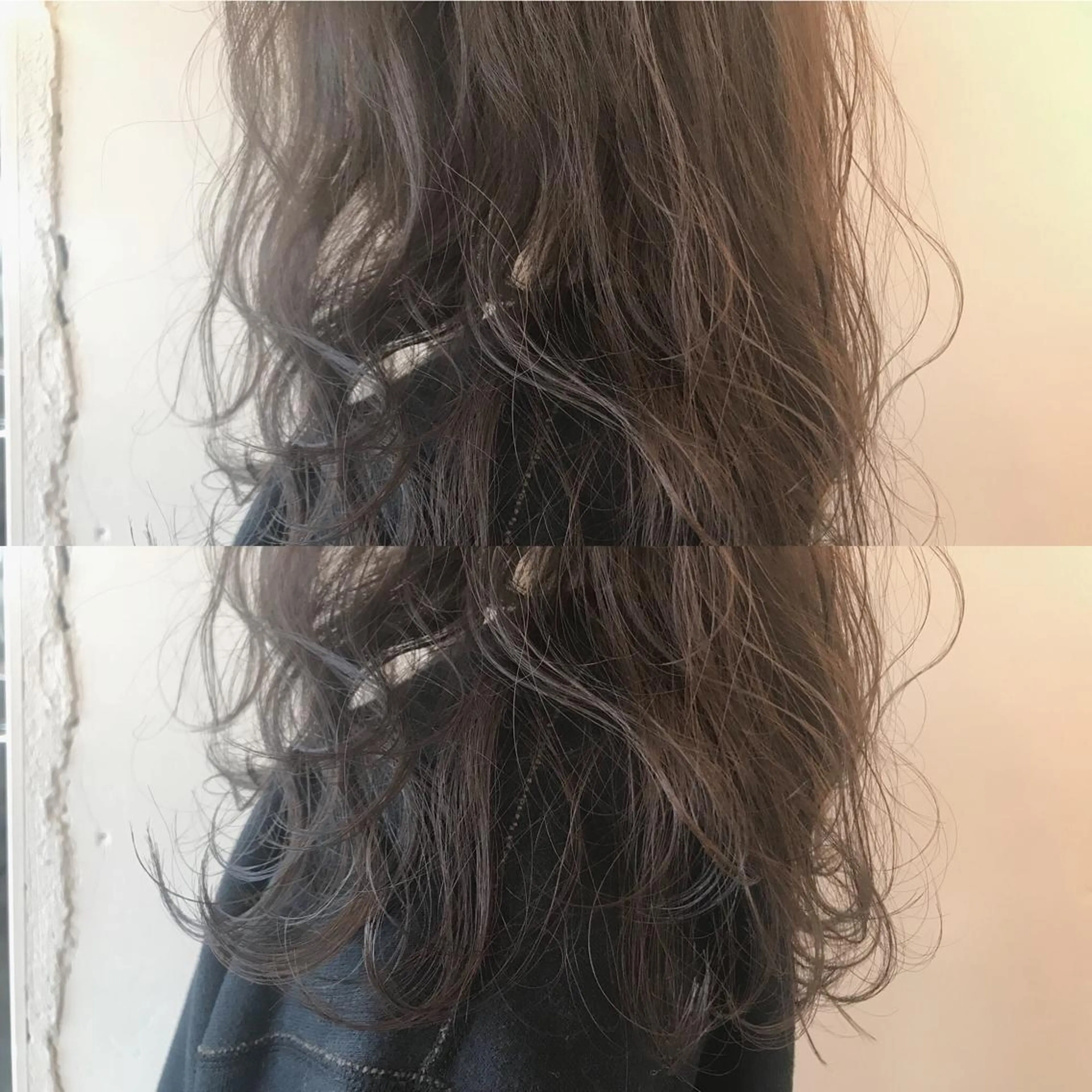 ミディアム カラー パーマ アッシュ ベージュカラー 💈LuTa💈_ 公式_NewOpenのヘアスタイル