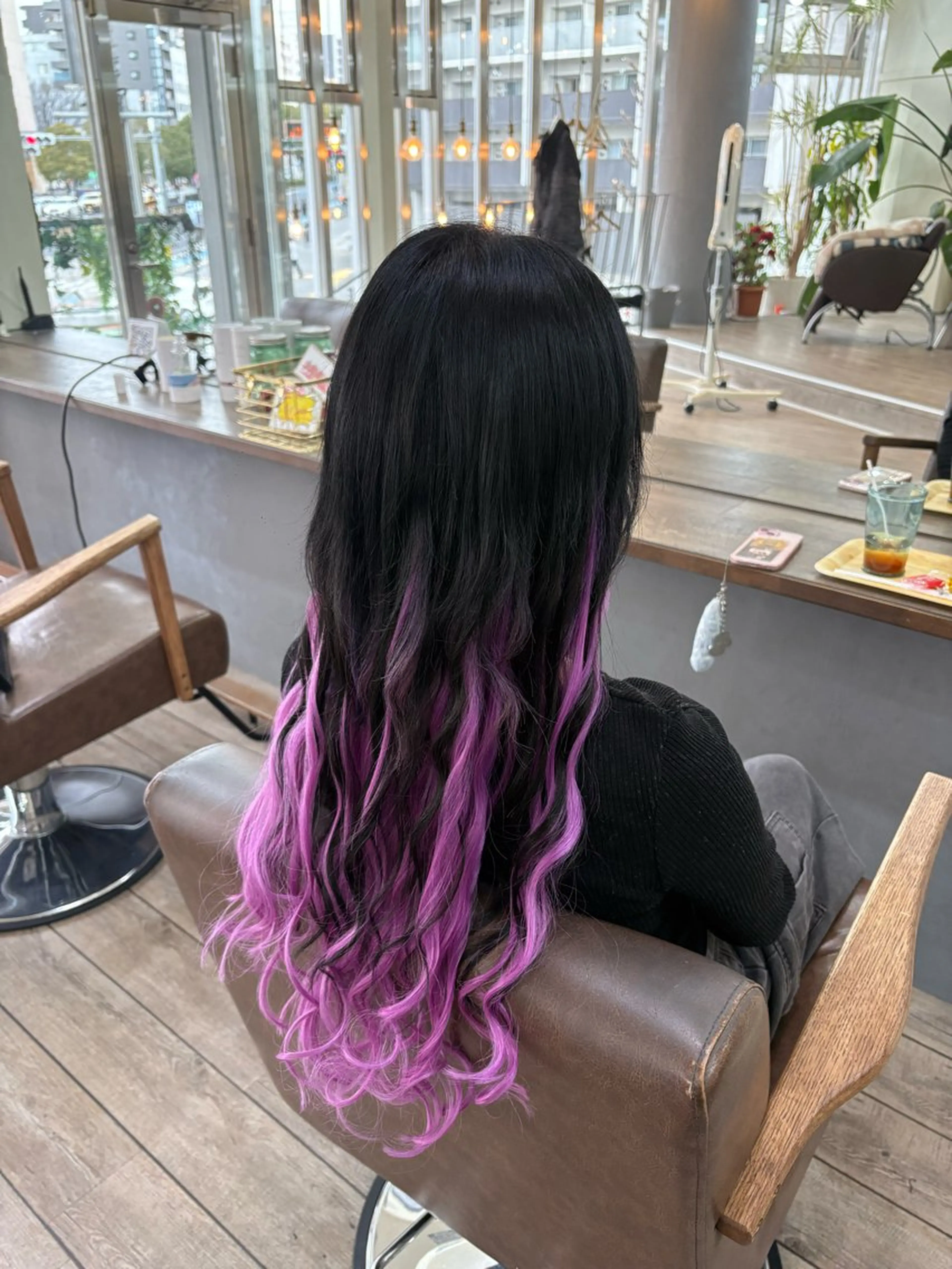 ロング カラー 編み込みエクステ ダブルカラー エクステ ヘアカラー エクステ WEST OLAND 黒坂佳乃のヘアスタイル