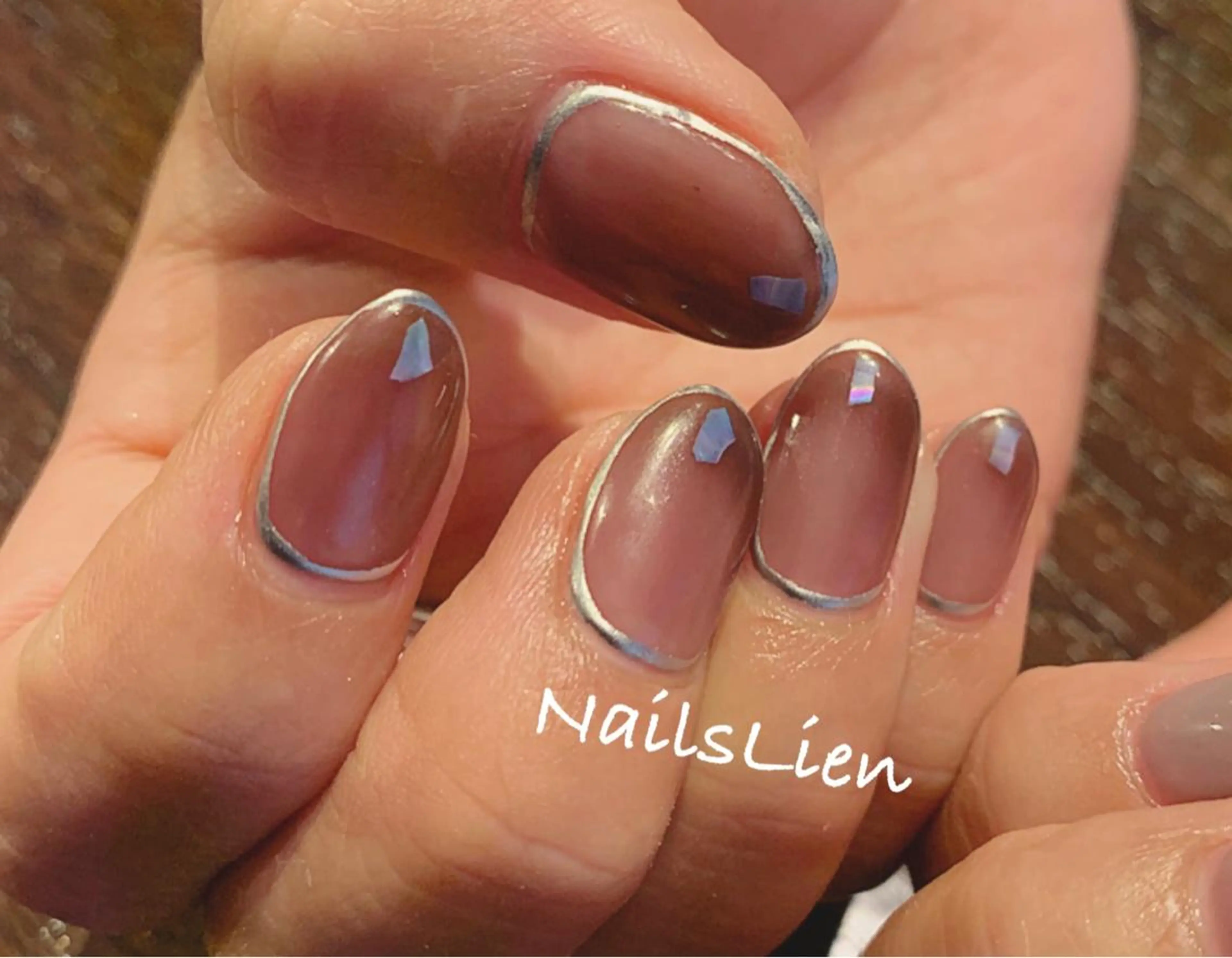 ネイル ミラーネイル ワンカラーネイル 冬ネイル 凛 リンのネイルデザイン
