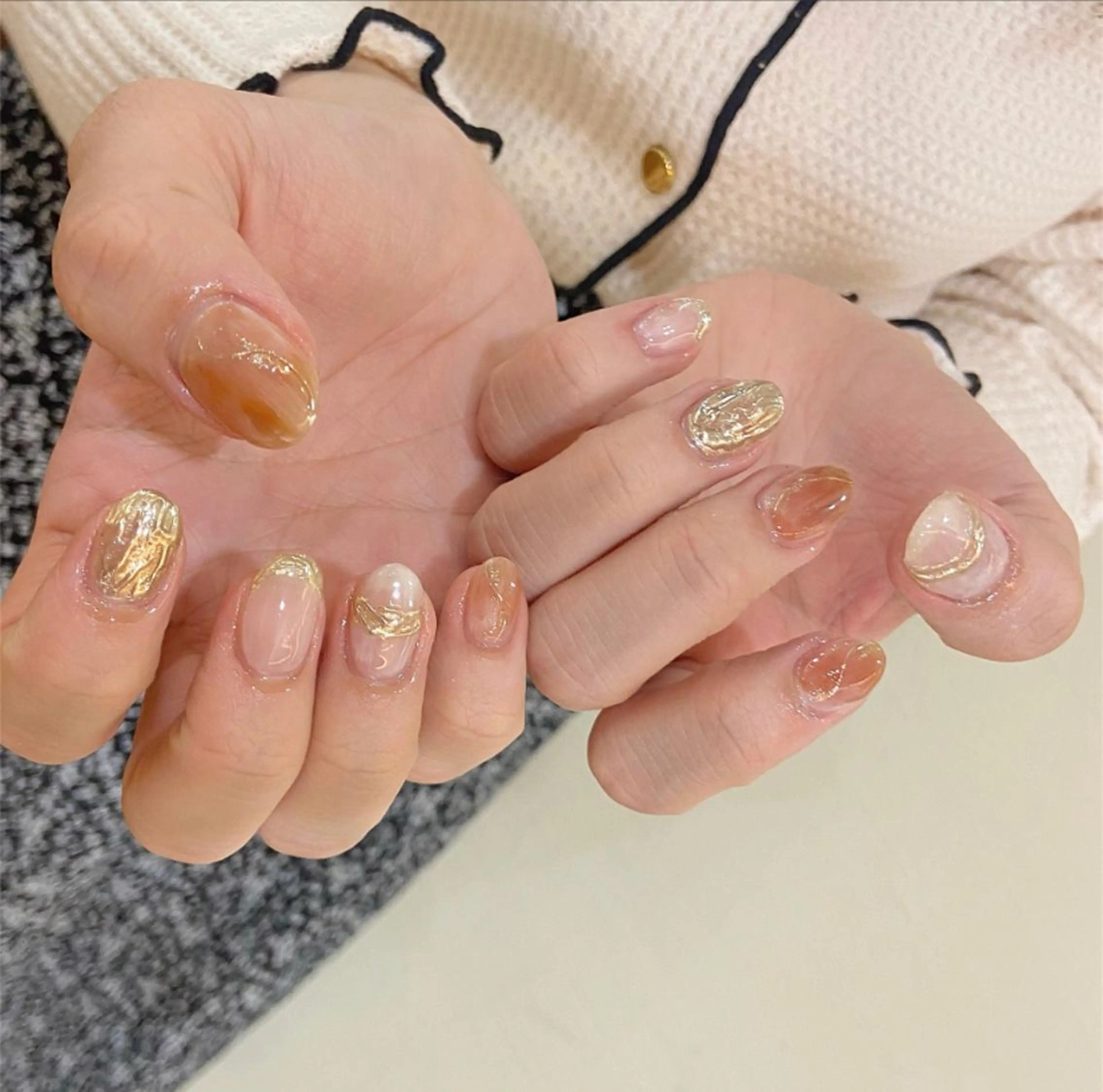 ネイル ハンドネイル 𝕄𝕚𝕪𝕦🤍 自由が丘⌇パラジェルのネイルデザイン