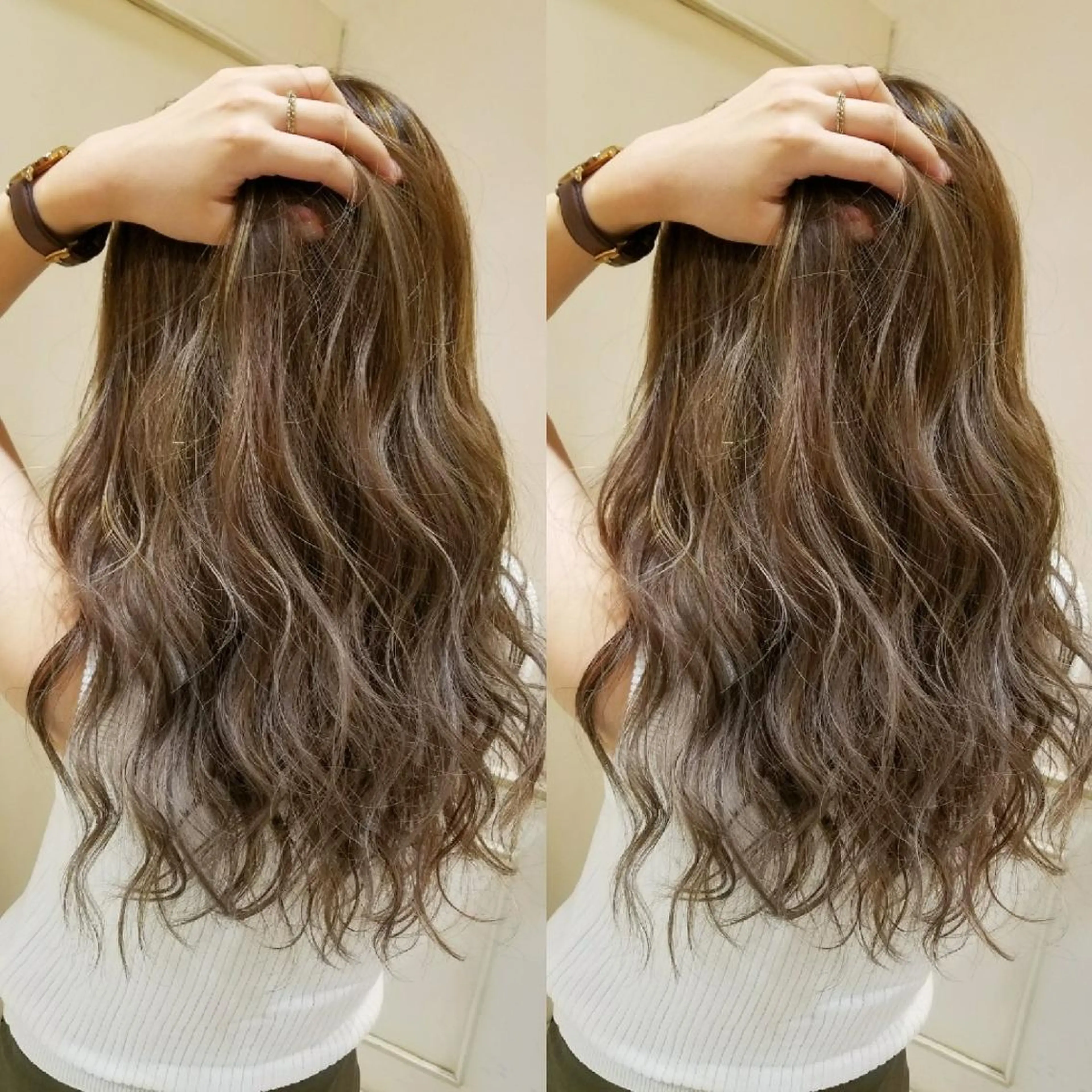 ロング カラー アッシュ ベージュカラー ハイライトカラー 外国人風カラー ハイライト ヘアカラー トリートメント grow上野御徒町【グロウ】所属・ブリーチ・ハイトーン 特化🎉内山のヘアスタイル