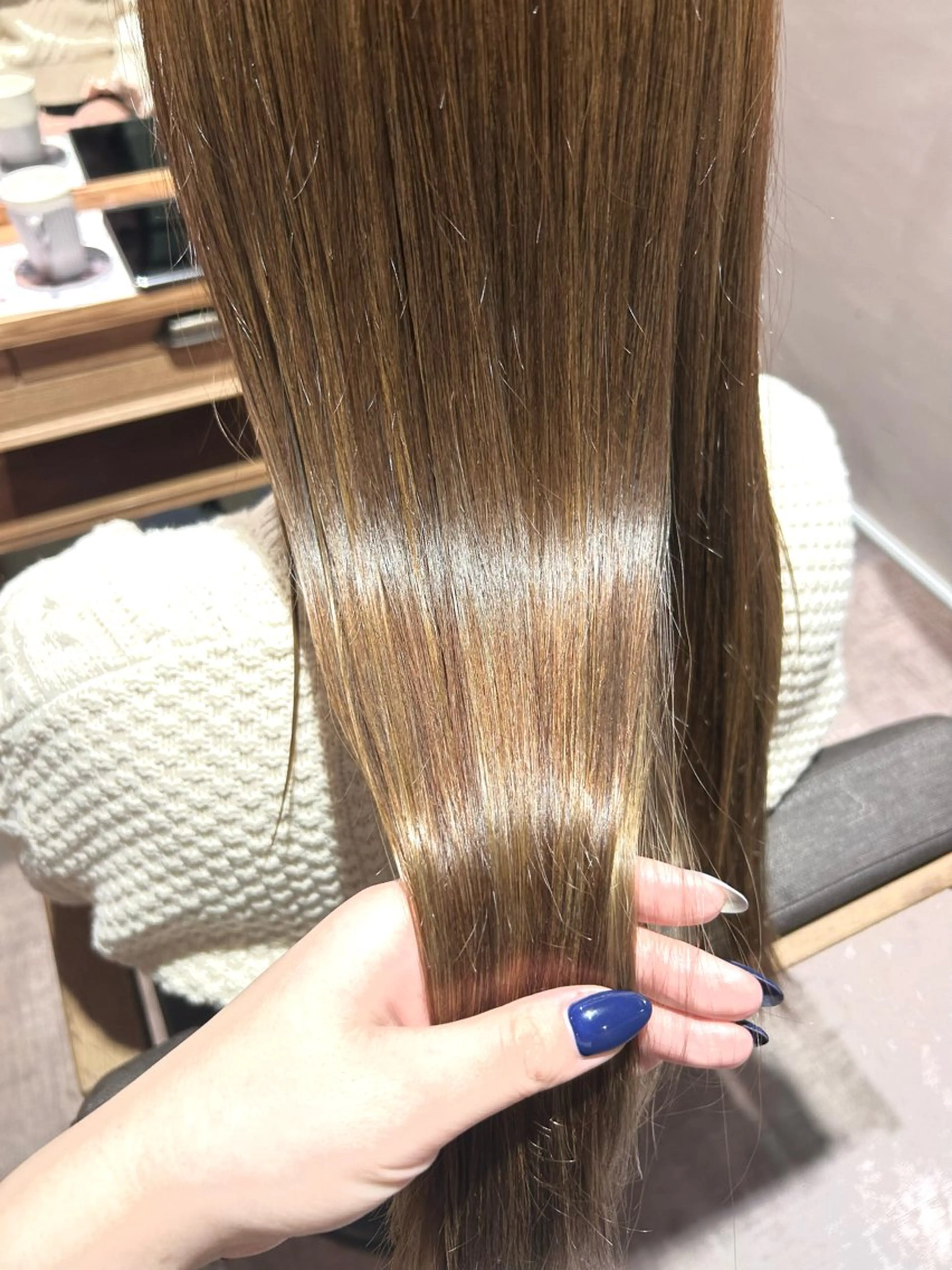 セミロング カラー 透明感カラー 髪質改善 池田 華怜のヘアスタイル