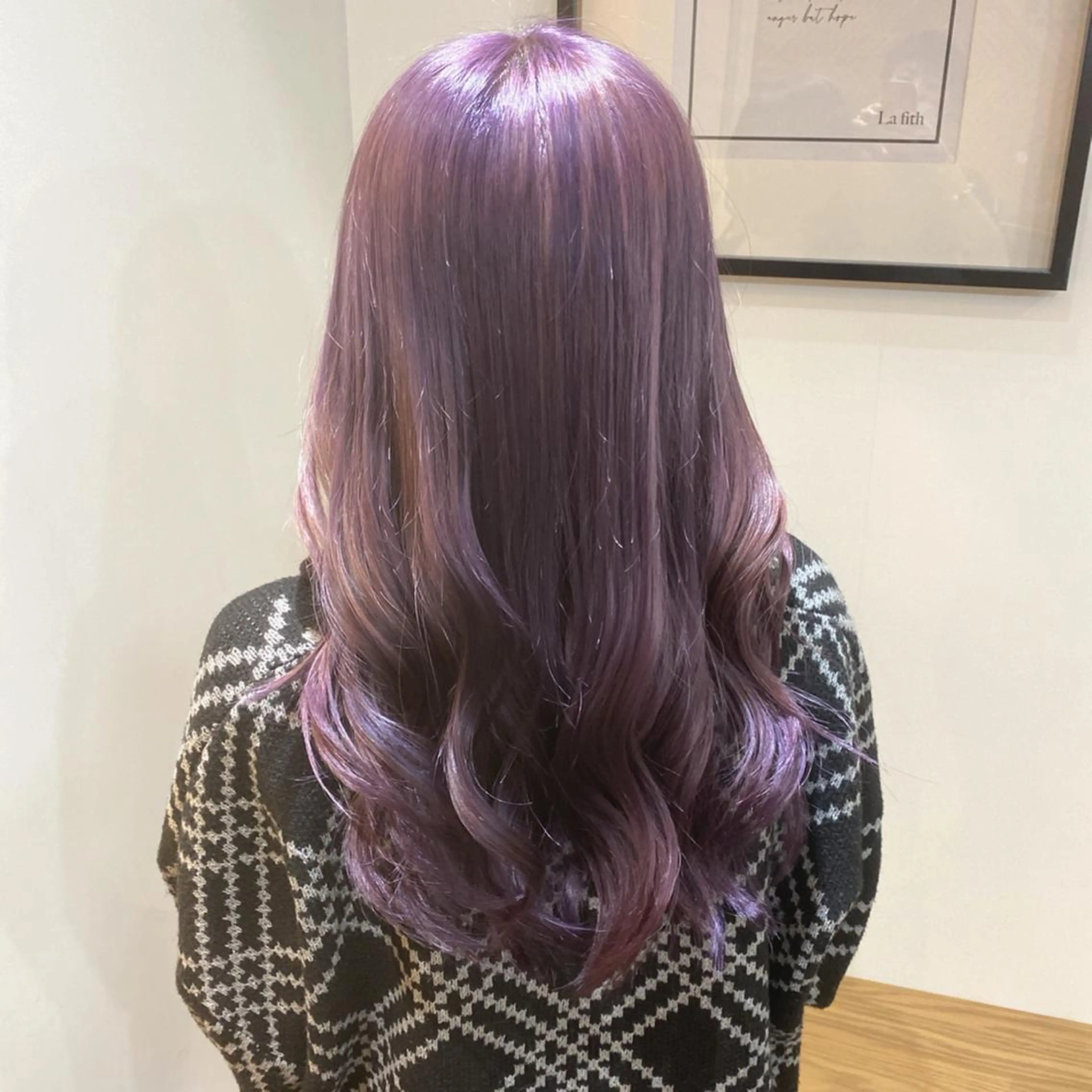ロング カラー ブリーチ ケアブリーチ パープルカラー カット ヘアカラー トリートメント La fith hair arts 吉祥寺店所属・ブリーチなしカラー✨ ダブルカラー✨ワタベのヘアスタイル