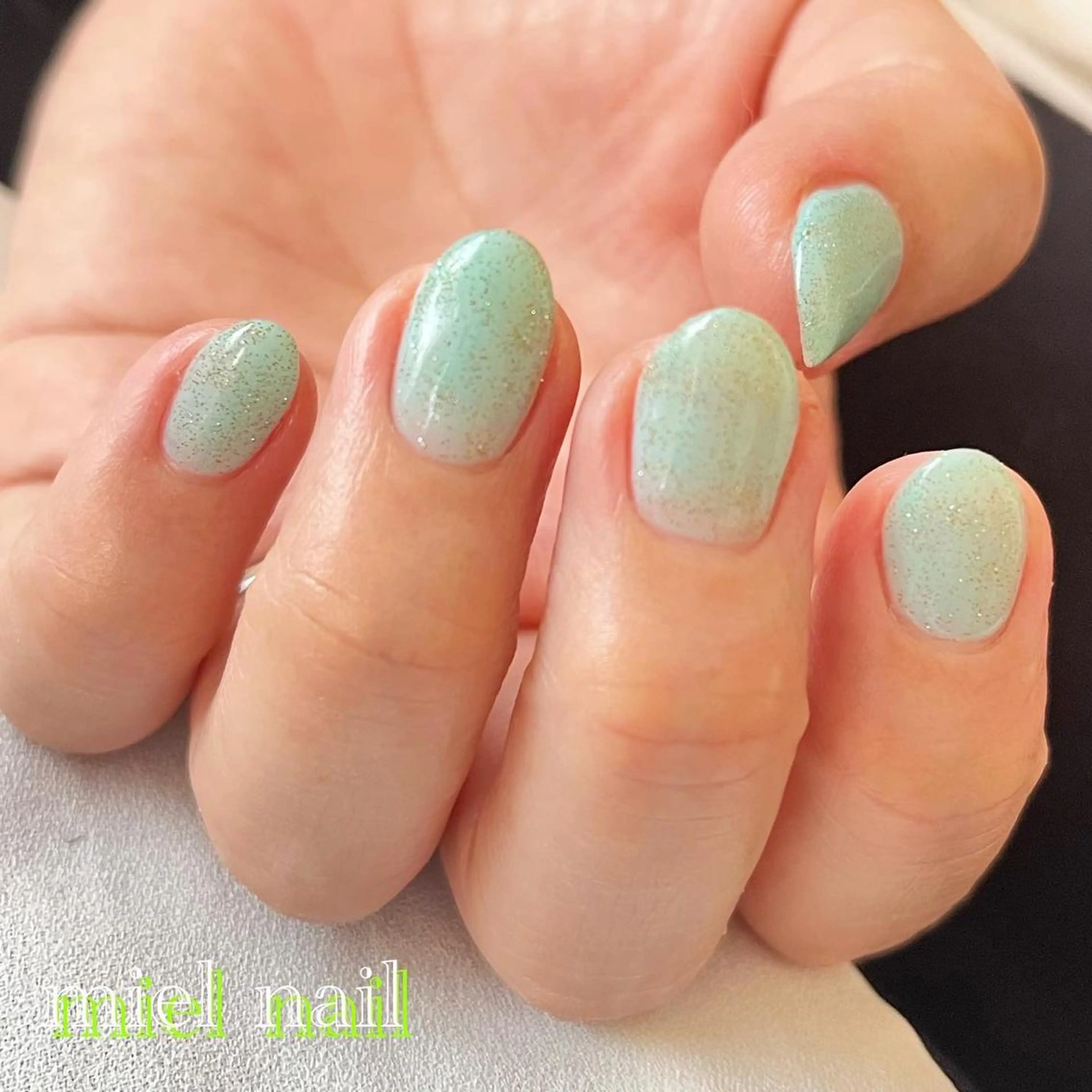 ネイル キラキラネイル ラメ(グリッター) ワンカラーネイル シンプルネイル 春ネイル ハンドネイル miel nailのネイルデザイン