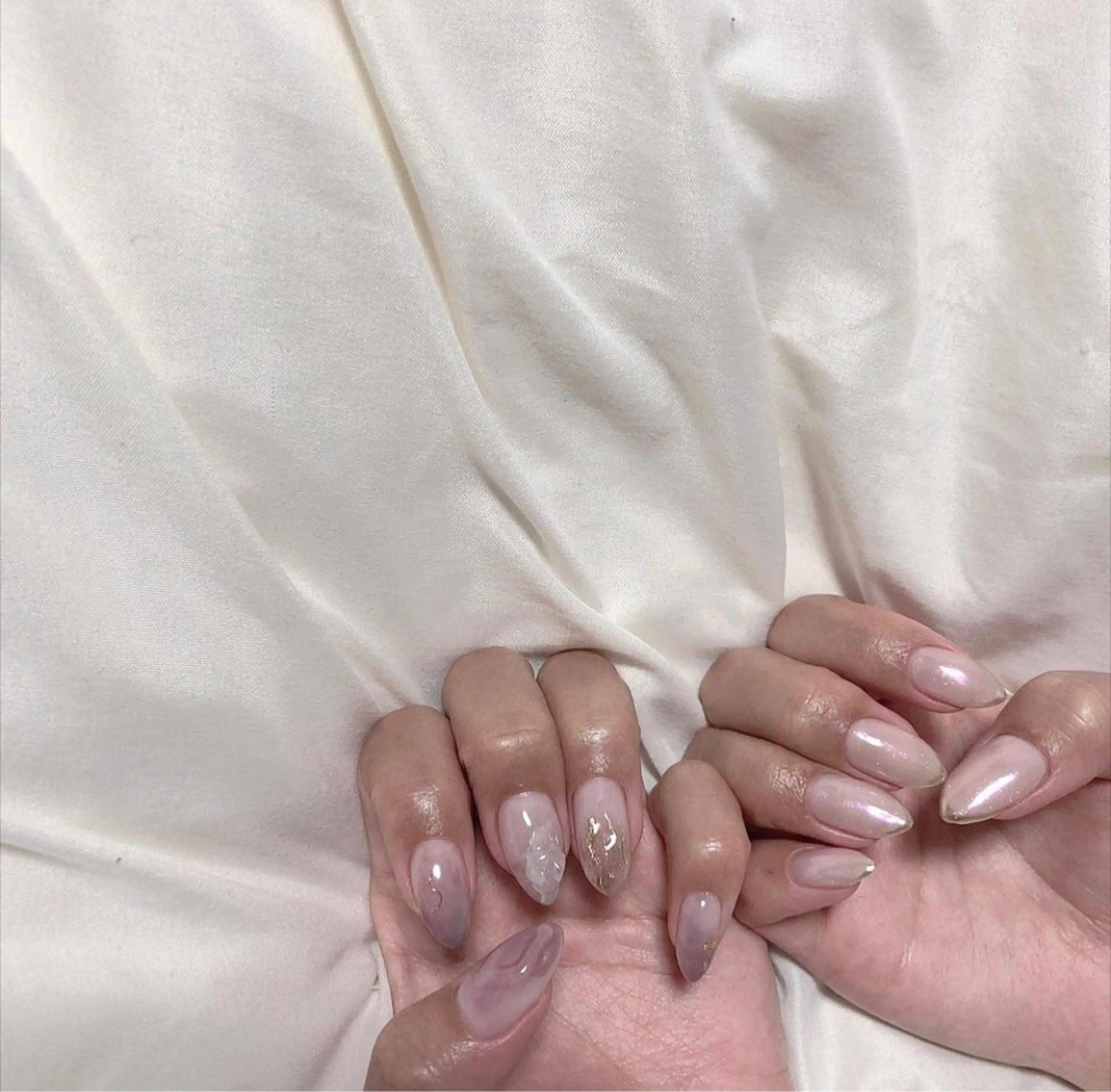 カラー ネイル アートネイル 𓂃🦢Aurora Swan🌙𓂃のネイルデザイン