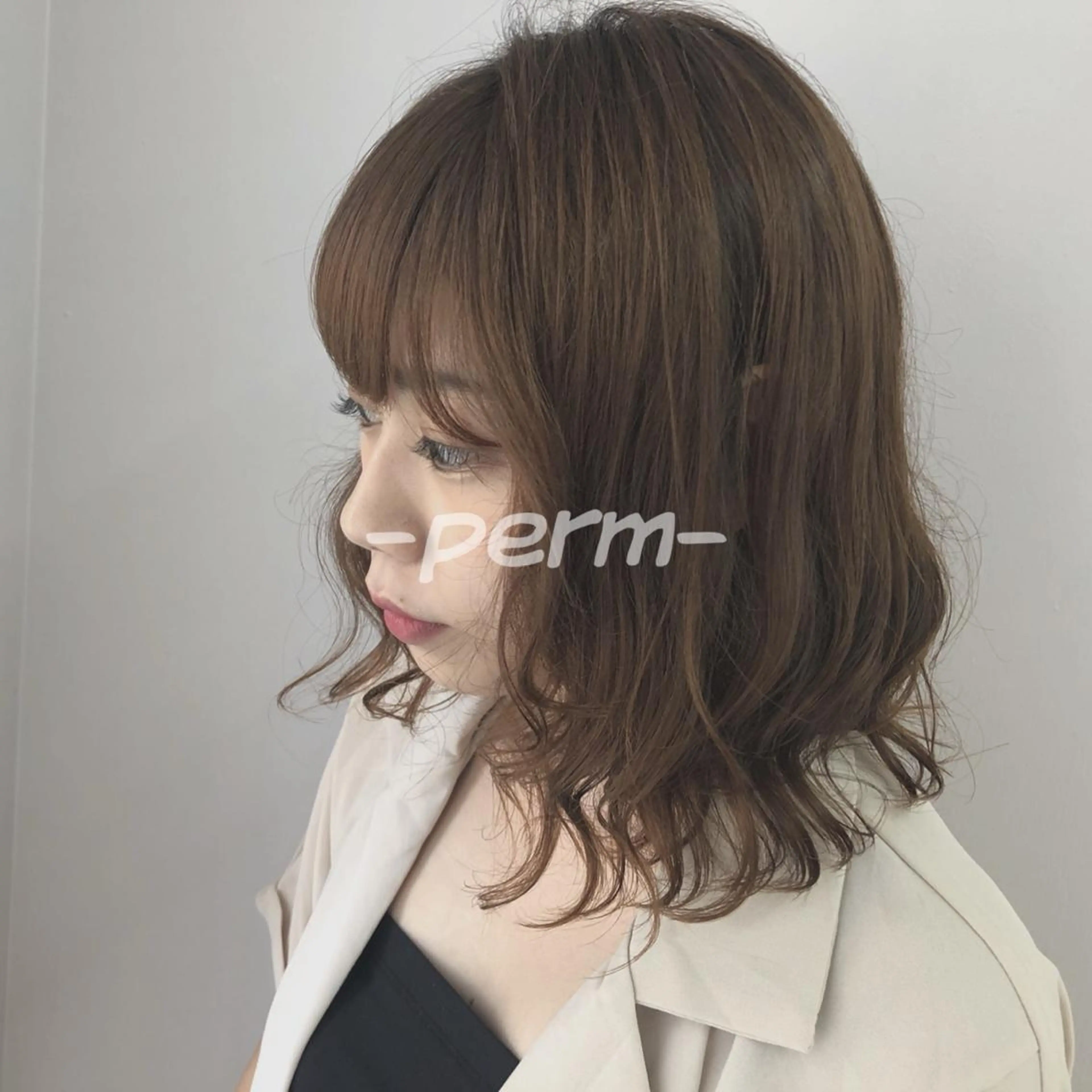 ミディアム パーマ 横浜Bob美容師🤎 ERINAのヘアスタイル