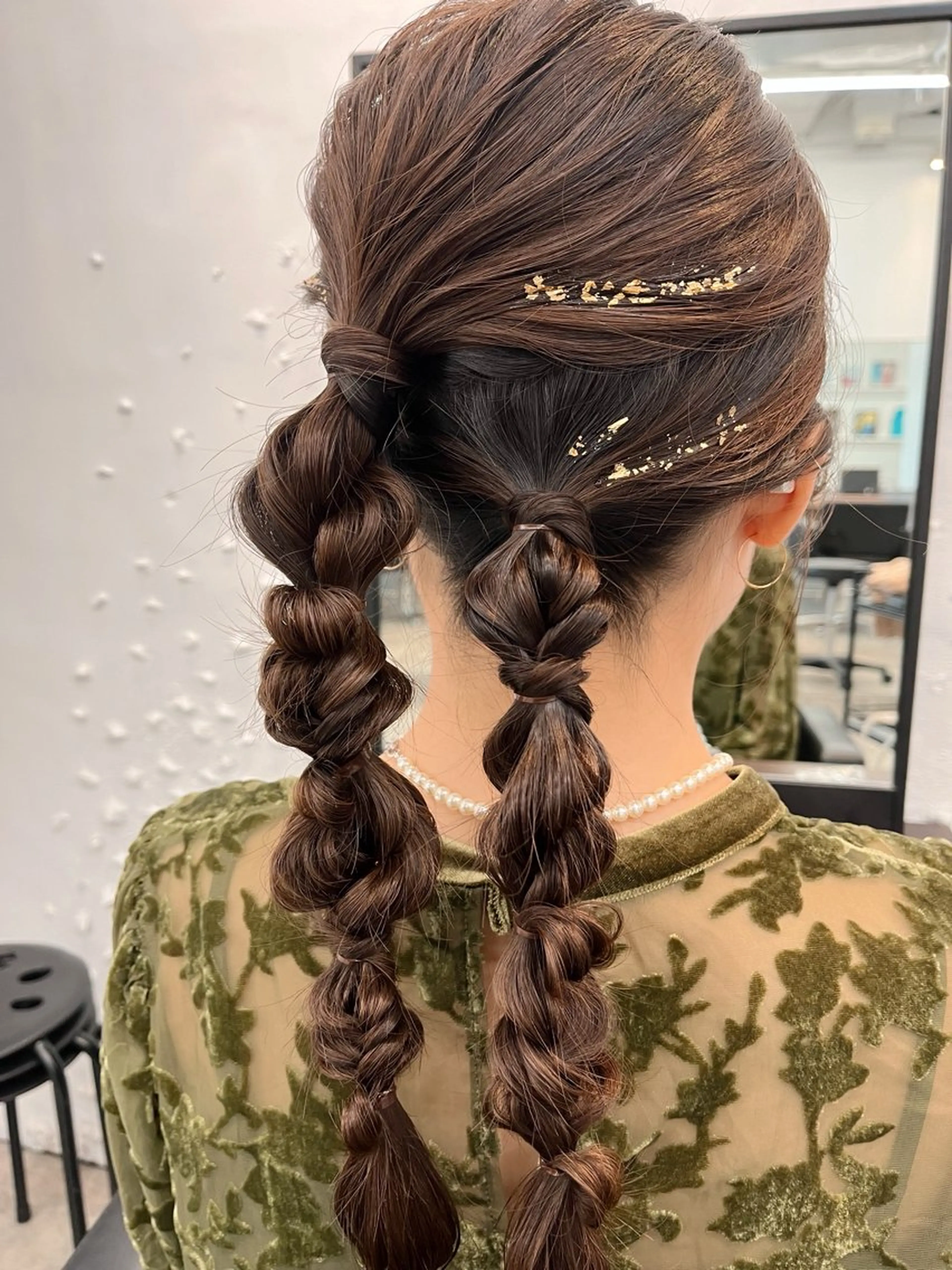 ロング ヘアアレンジ 結婚式・ブライダル ヘアセット 🌱ボブ/レイヤー/ ベージュ/あやみ✨のヘアスタイル