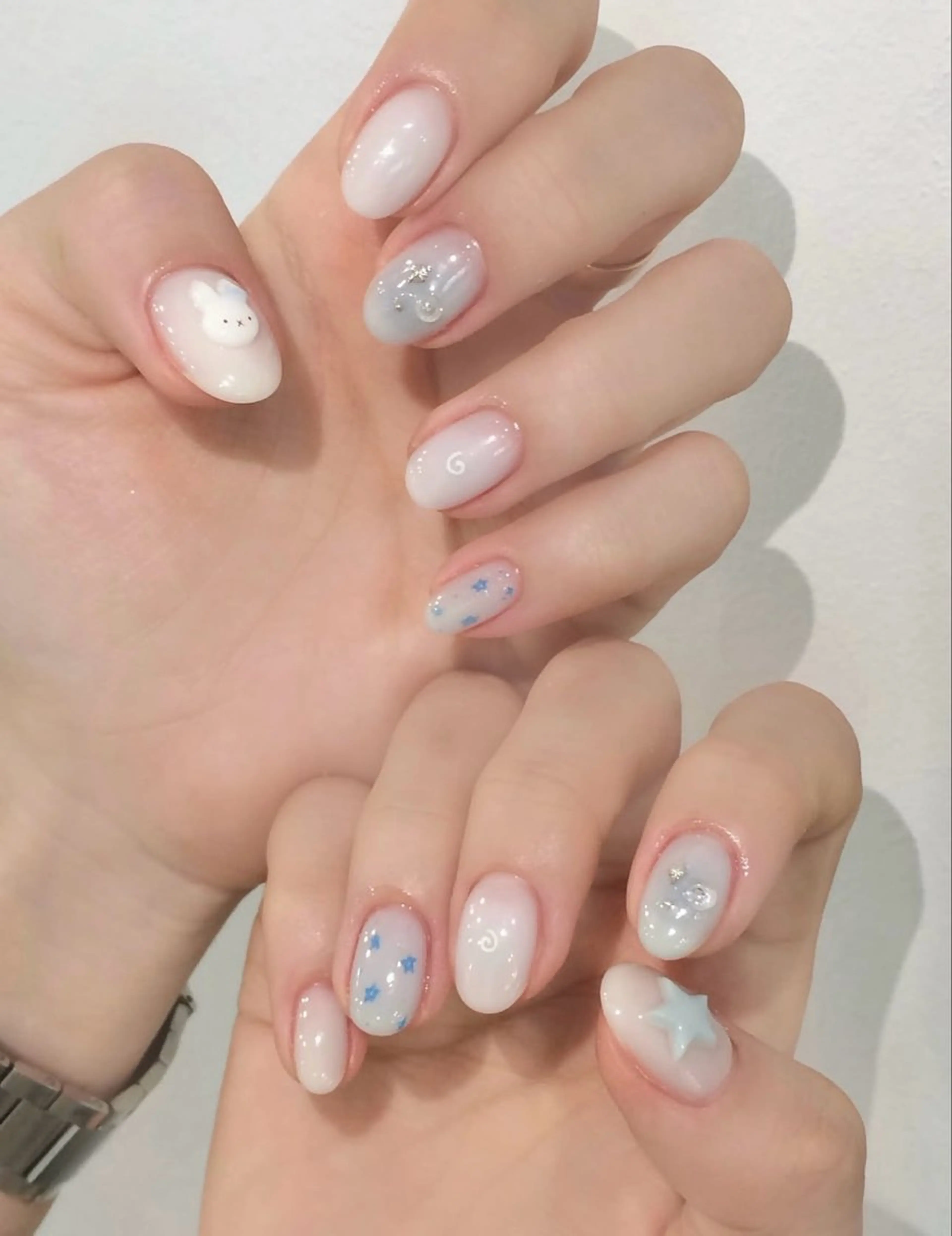 ネイル 韓国ネイル 持ち込み ニュアンスネイル ネイルチップ ハンドネイル TABI ANA.CHUOのネイルデザイン