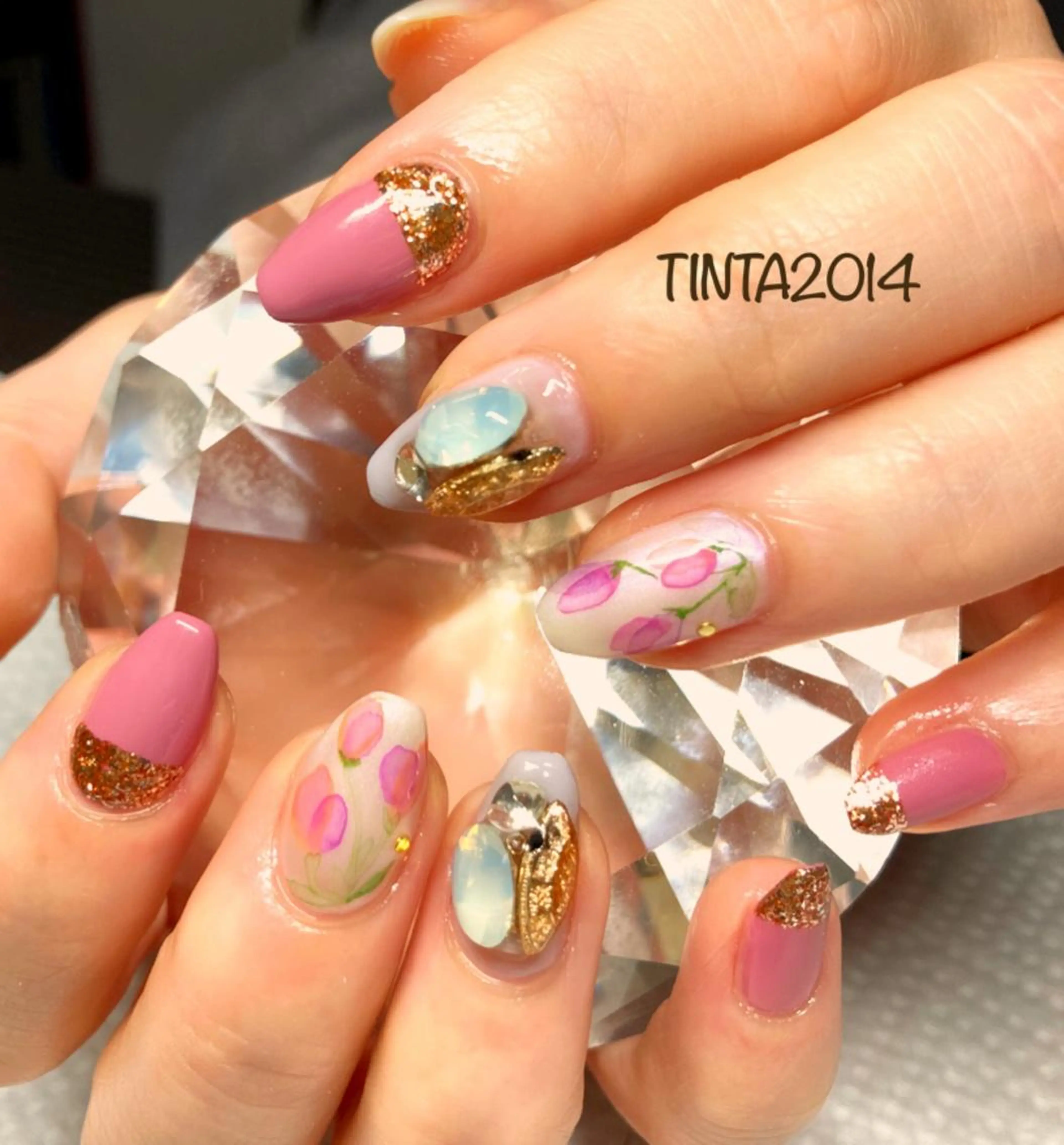 ネイル 春ネイル ハンドネイル ネイルサロン ティンタ所属・馬場 典子のネイルデザイン