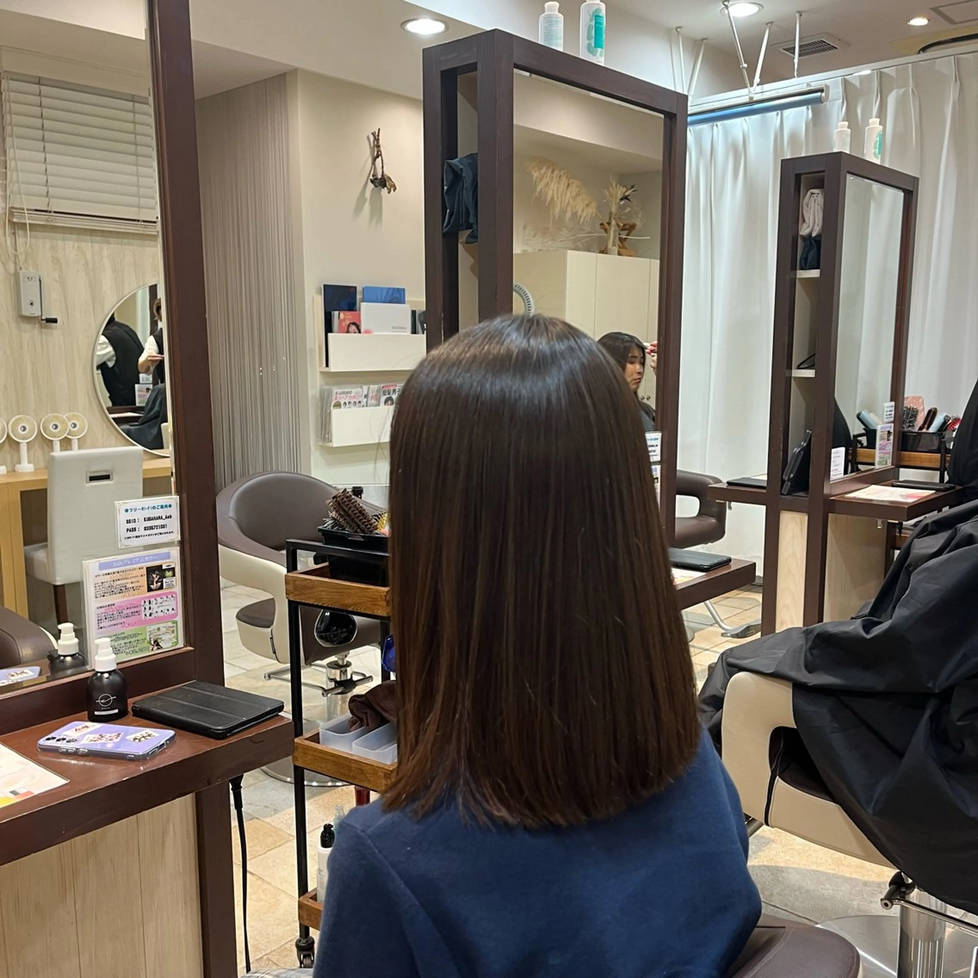 ミディアム パーマ 縮毛矯正 大人透明感艶カラー 寺田稜のヘアスタイル