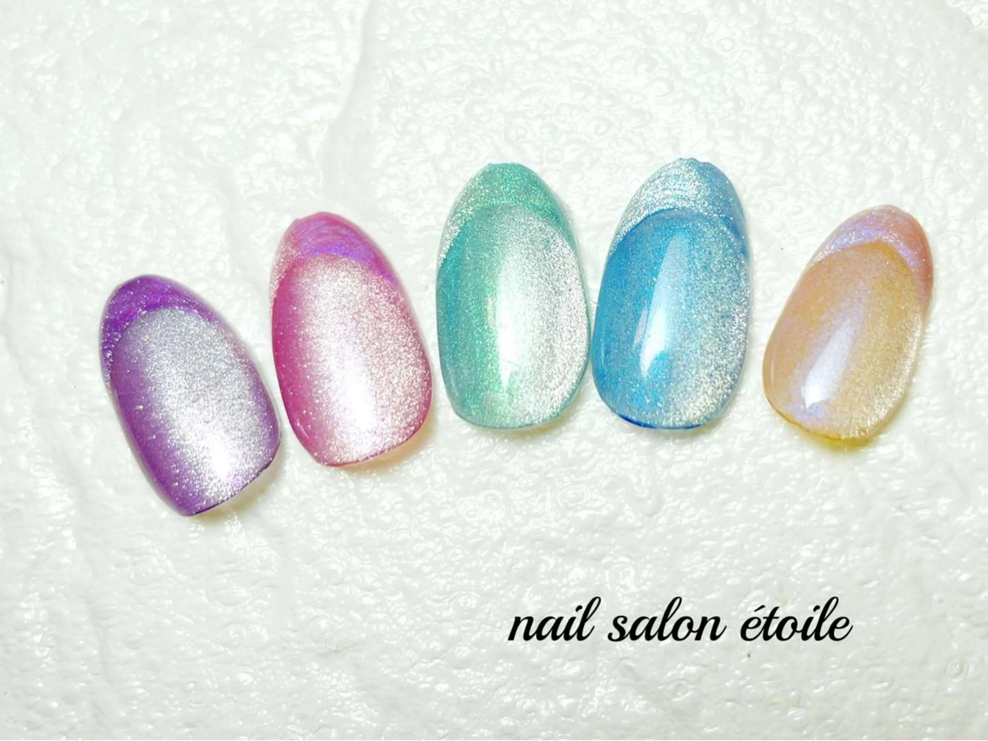 ネイル アートネイル フレンチネイル ジェルネイル マグネットネイル オンブレフレンチ ハンドネイル nail salon étoileのネイルデザイン