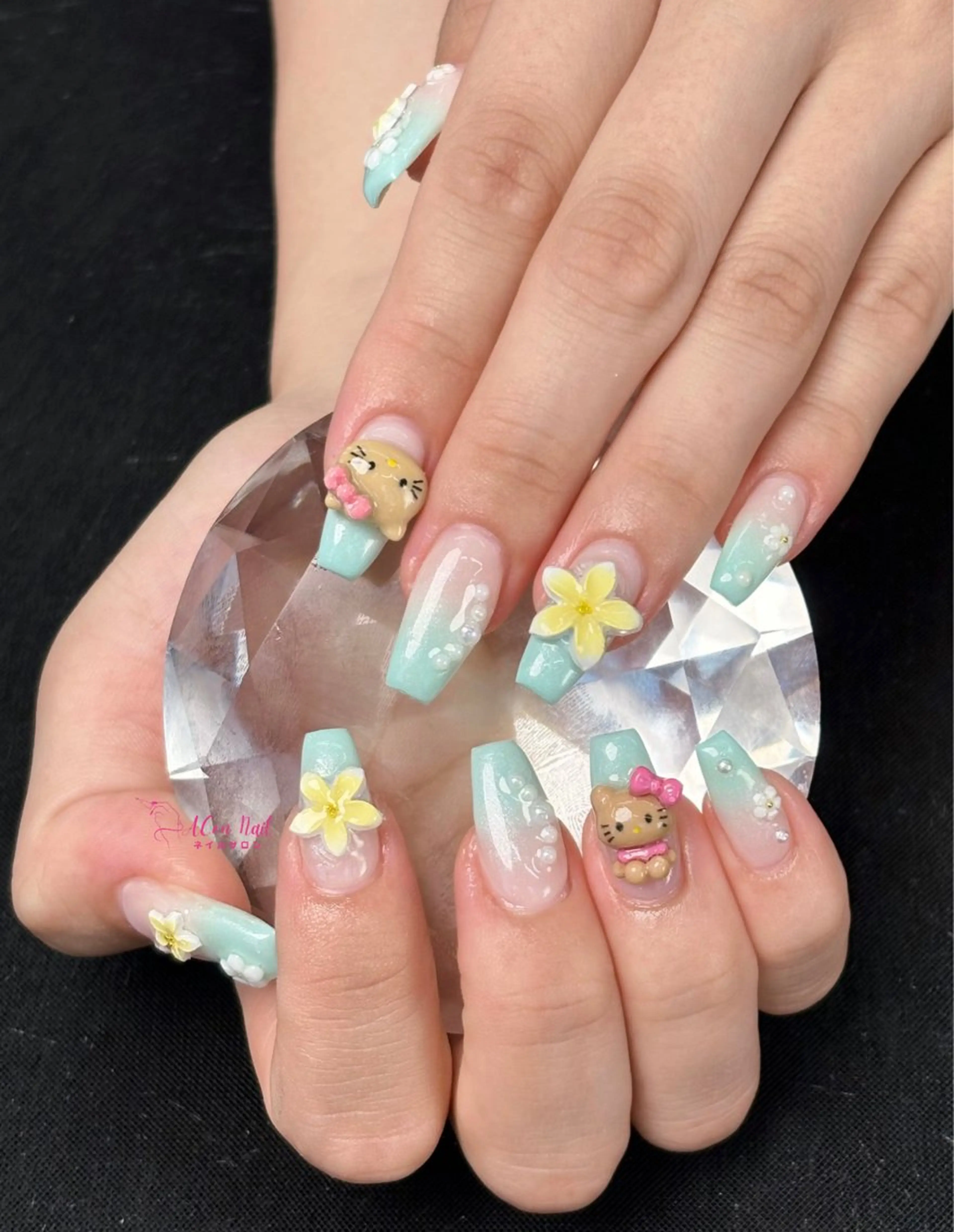 ネイル 桜ネイル 長さ出し フラワーネイル フレンチネイル ジェルネイル ハンドネイル AConNailSalon所属・ACon NailSalonのネイルデザイン