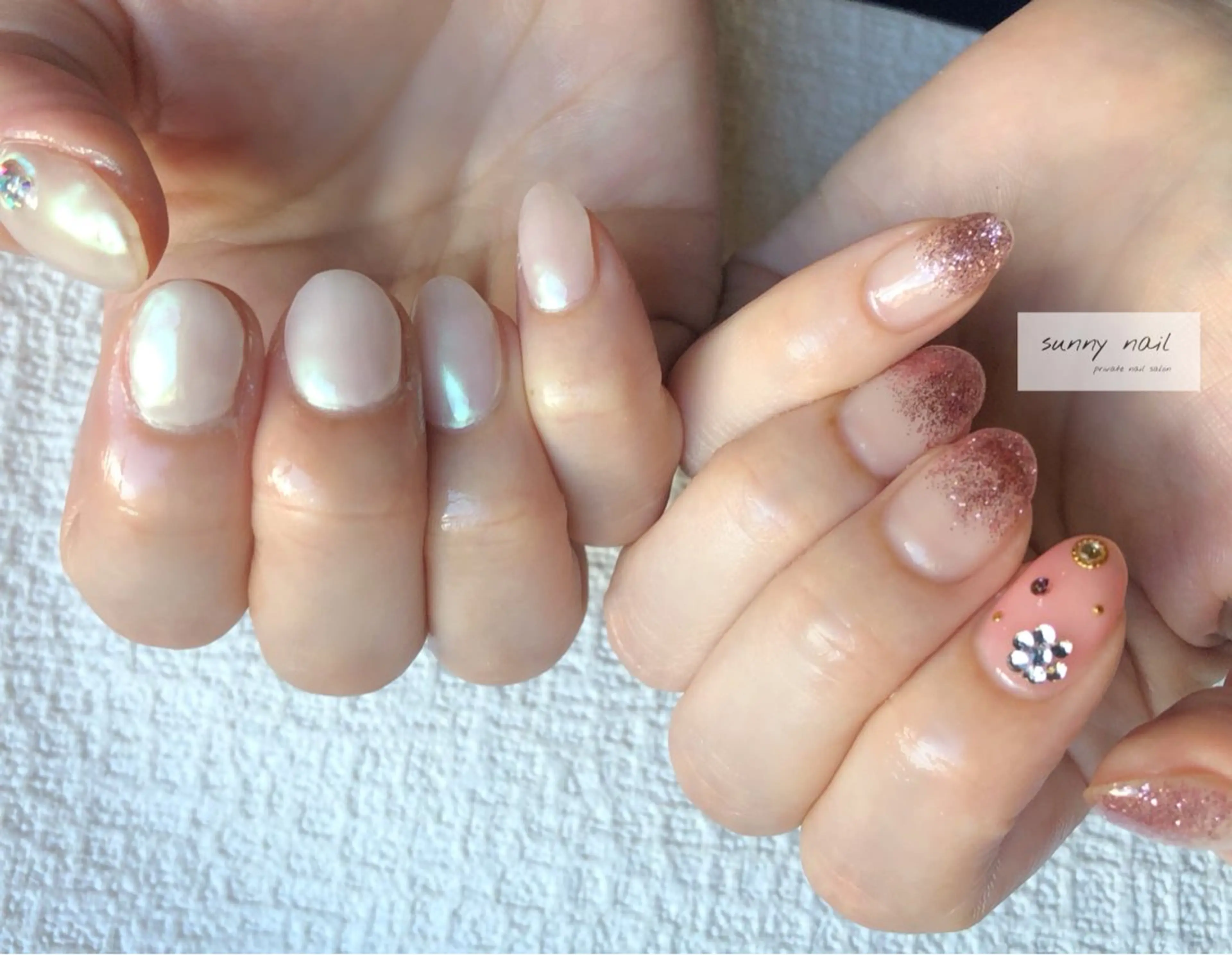 ネイル オーロラネイル グラデーション ラメ(グリッター) ラメグラデーション おそろいネイル sunny nailのネイルデザイン