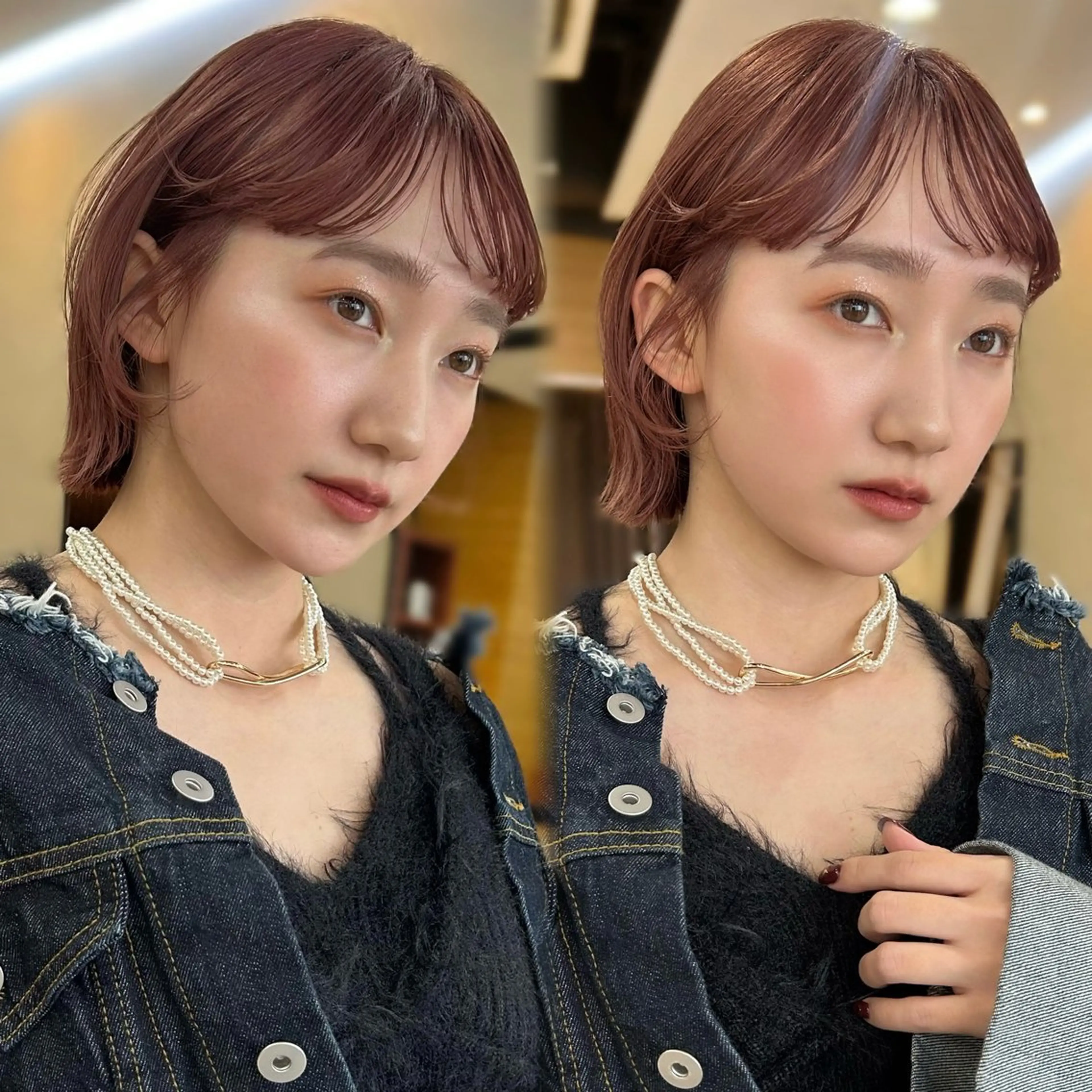 ショート カラー ヘアカラー トリートメント このか/似合わせ/ 透明感/ダブルカラーのヘアスタイル