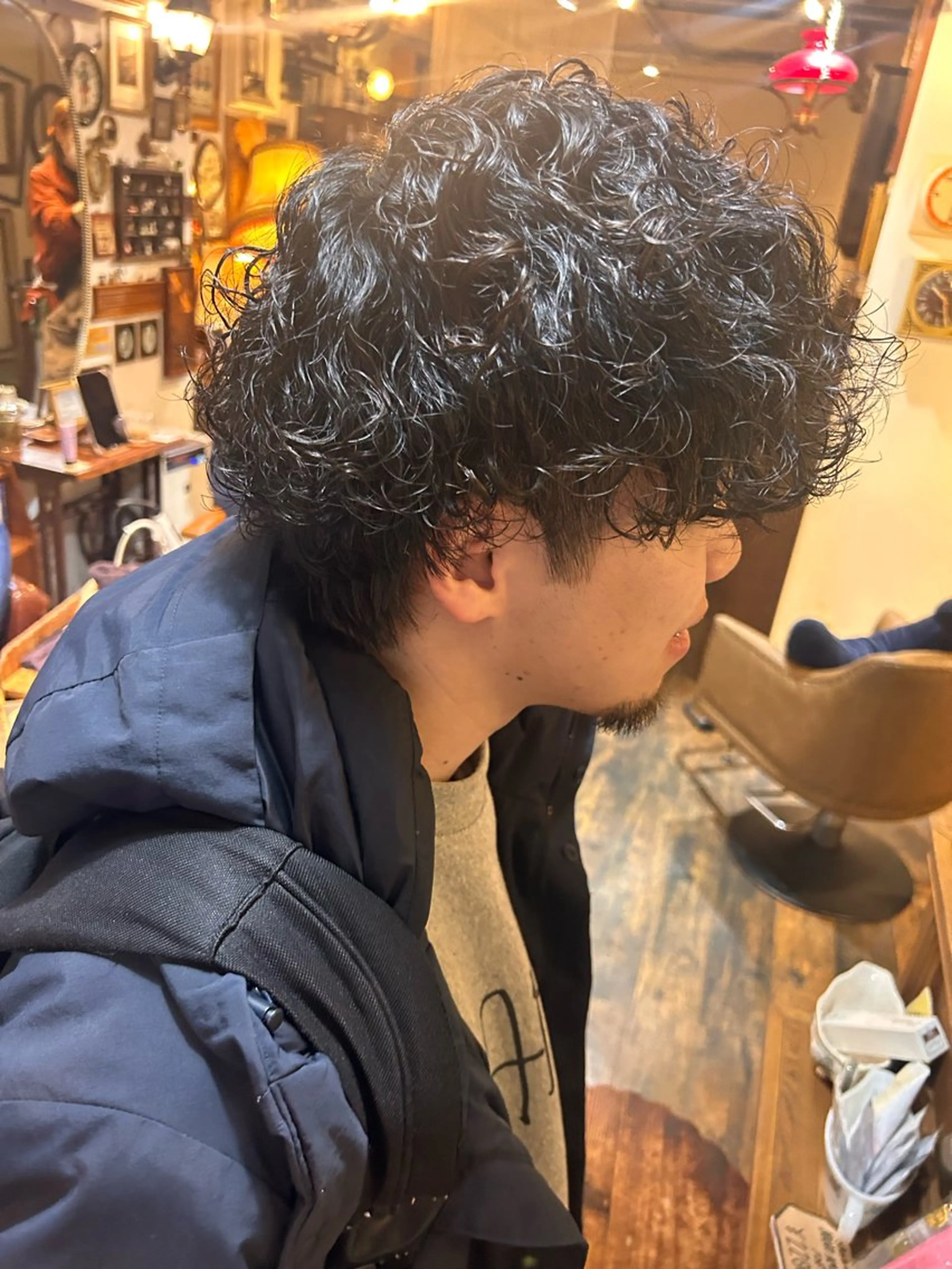 ショート パーマ メンズ カット パーマ 清水千優/パーマ/透 明感カラー/メンズのヘアスタイル