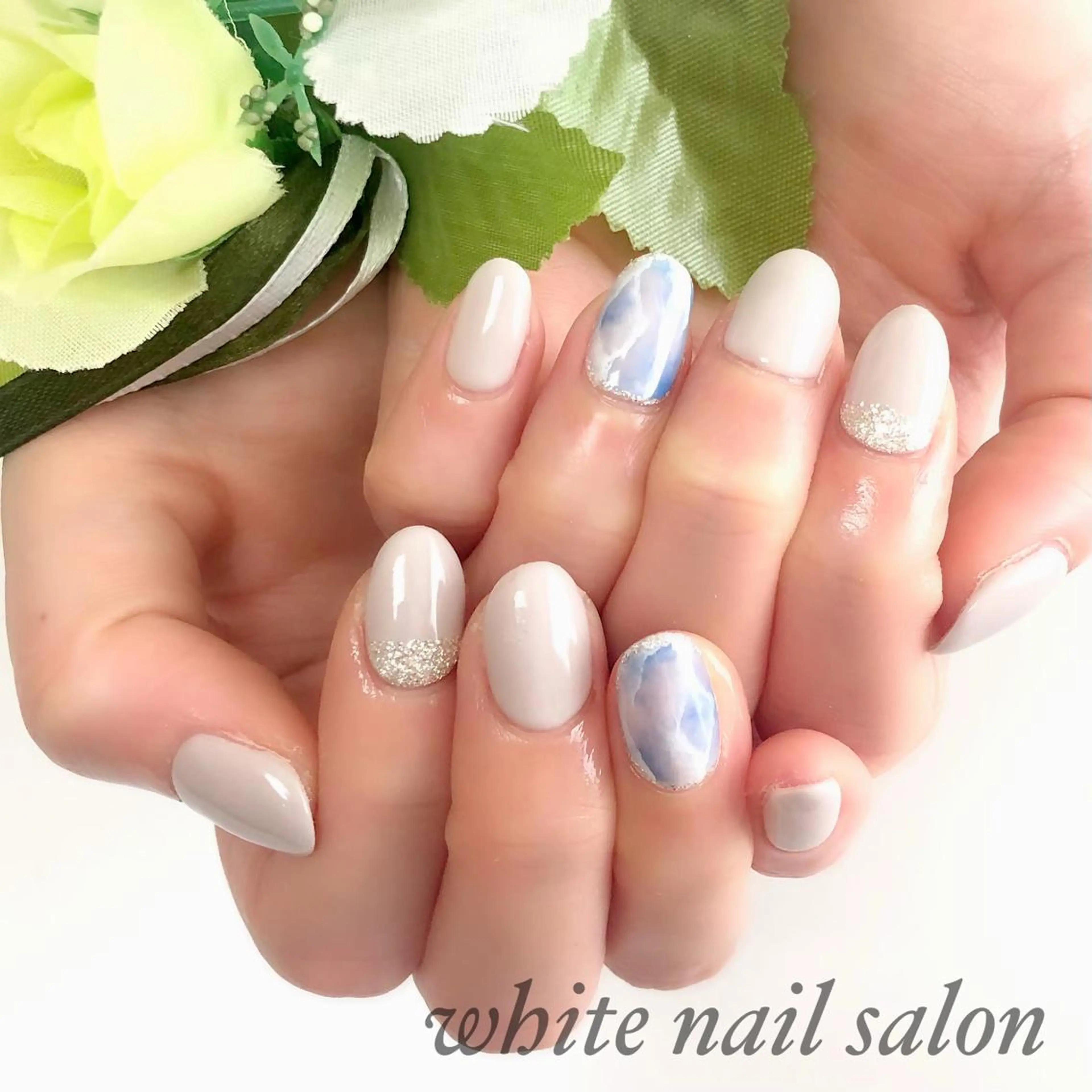 ネイル アートネイル フレンチネイル ジェルネイル ハードジェル 持ち込み ハンドネイル white nail salonのネイルデザイン